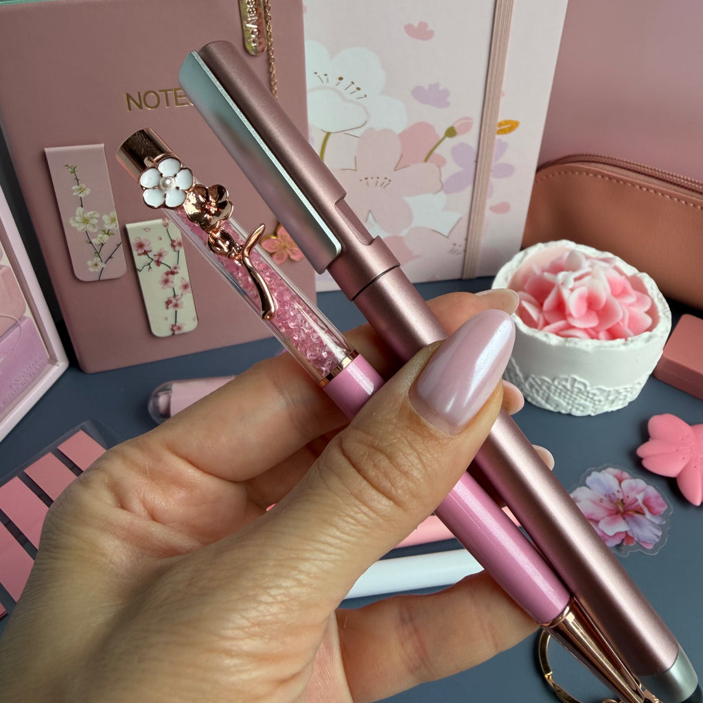 SAKURA BLOOM GIFT SET / CHERRY BLOSSOM STATIONERY BUNDLE / PINK FLORAL DESK SET