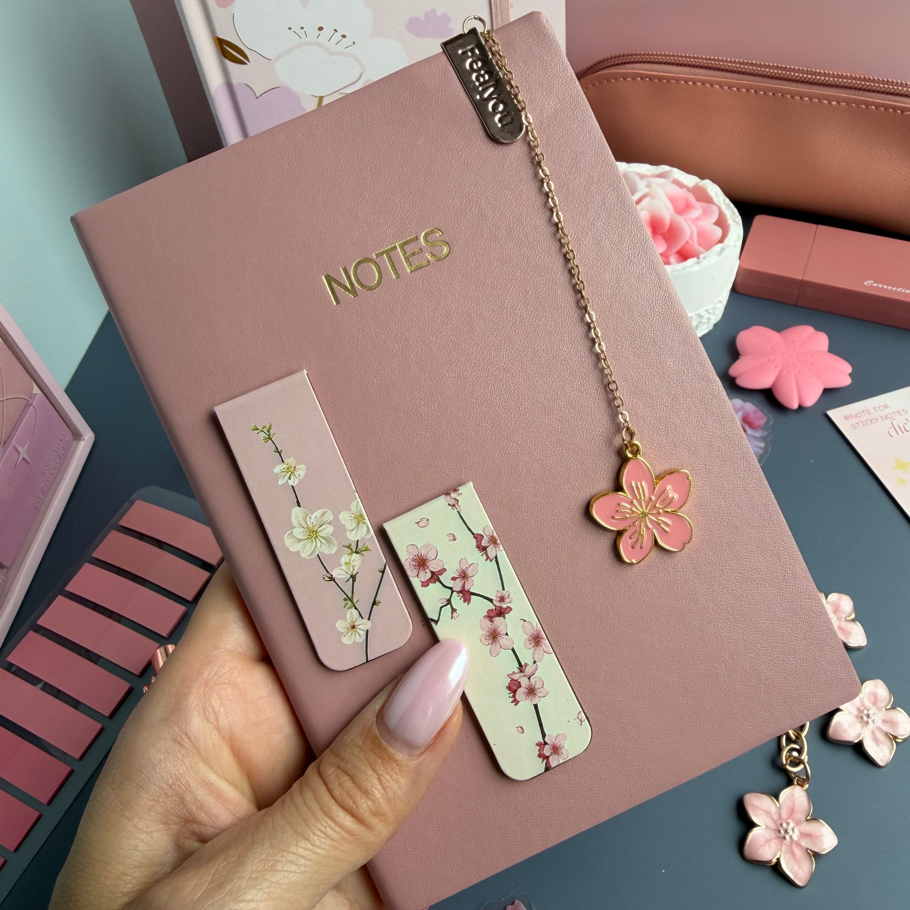 SAKURA BLOOM GIFT SET / CHERRY BLOSSOM STATIONERY BUNDLE / PINK FLORAL DESK SET