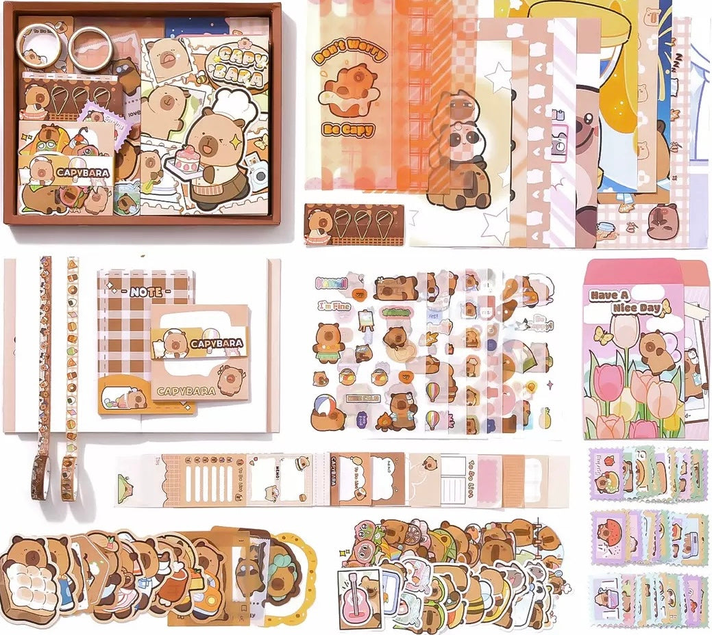 SCRAPBOOK GIFT SET | DIY SCRAPBOOKING JOURNAL KIT | KAWAII STICKERS & WASHI TAPE SET