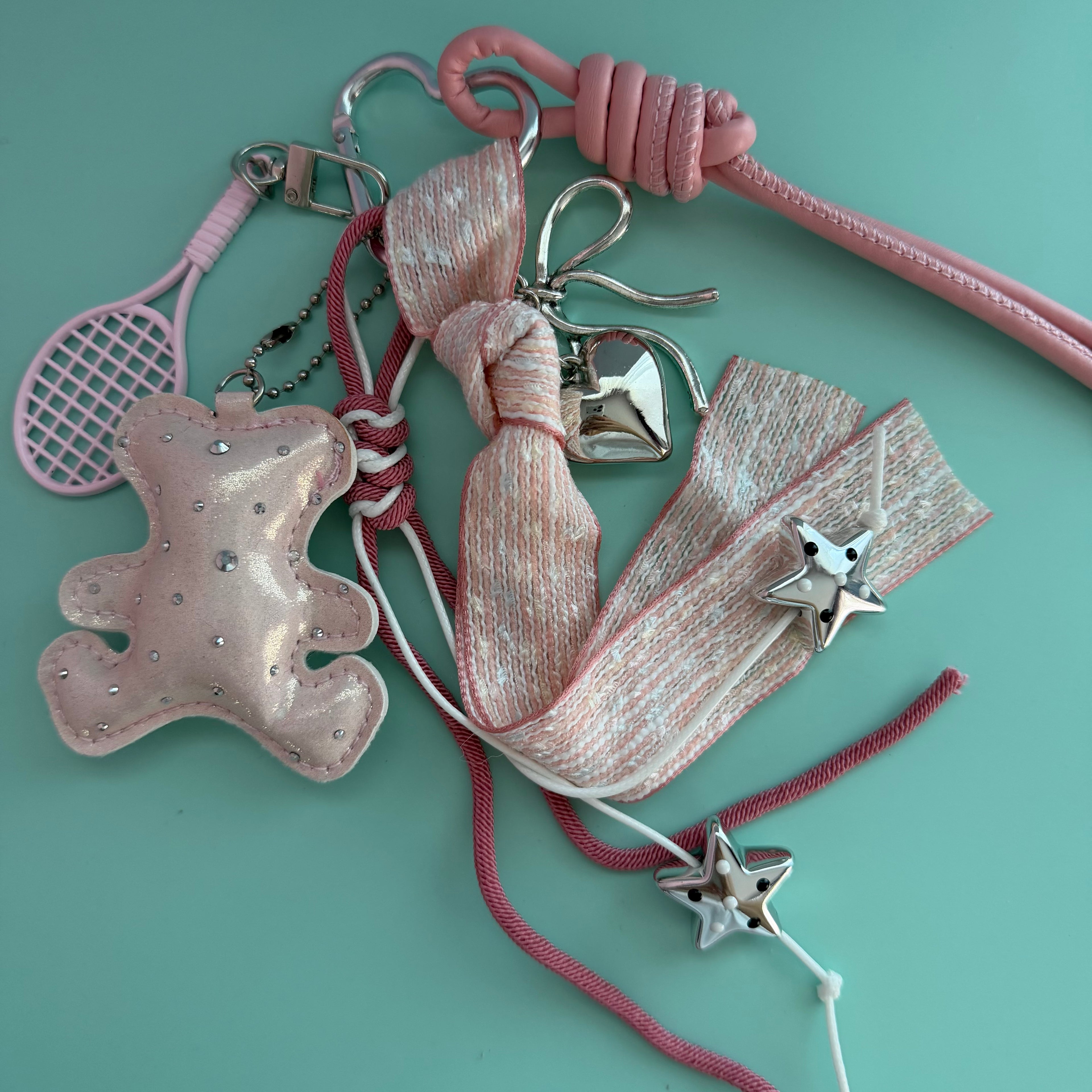 PINK SPARKLE TEDDY KEYCHAIN | BAG CHARM
