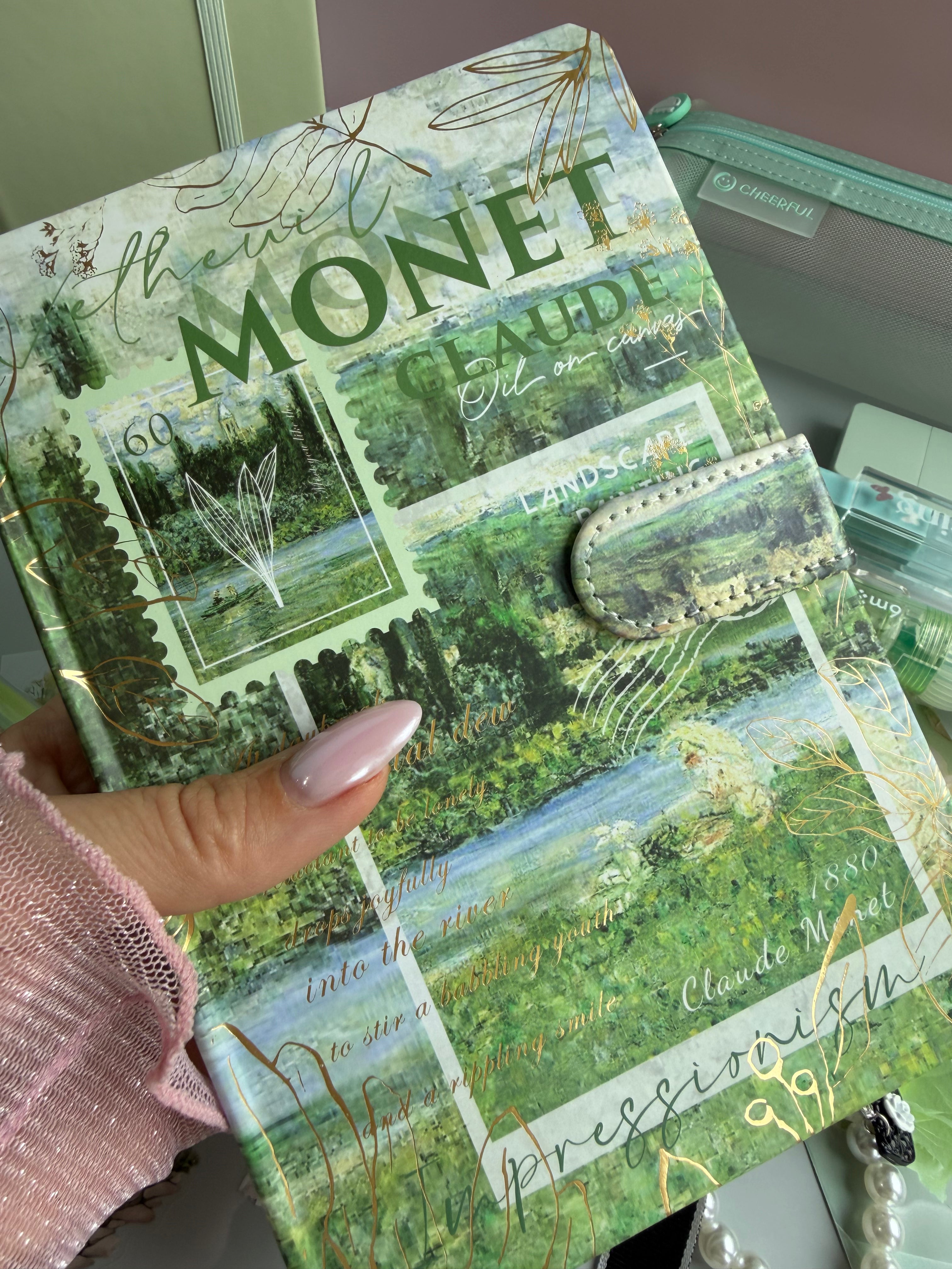 MONET GREEN BLOOM | GREEN ART STATIONERY BUNDLE | IMPRESSIONIST INSPIRED