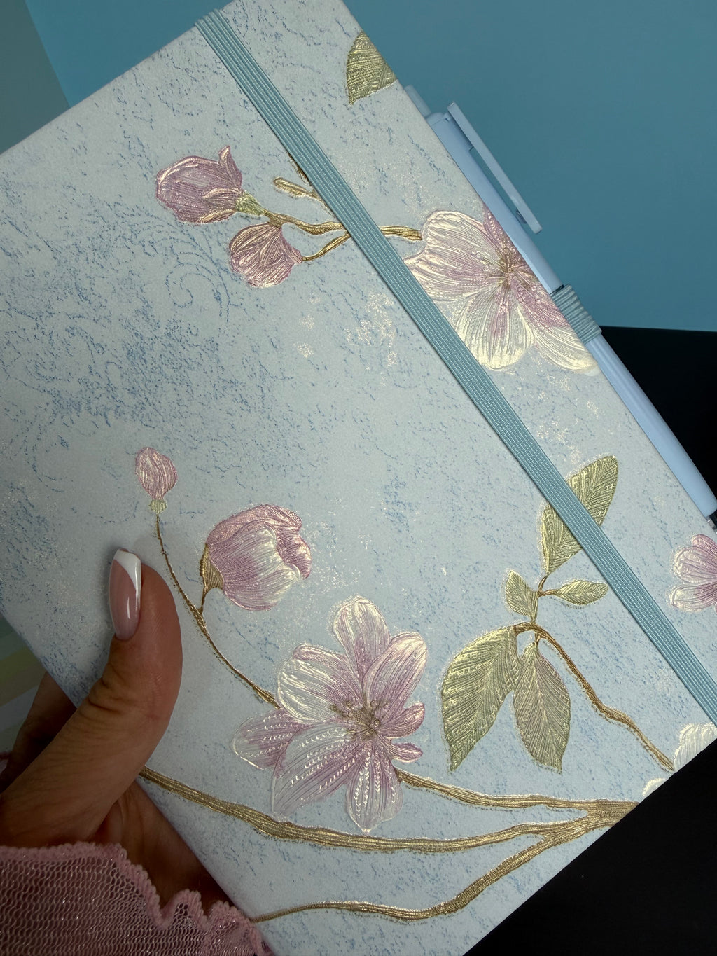BLUE BLOSSOM MINI STATIONERY SET / FLORAL JOURNAL GIFT SET / DESK ESSENTIALS BUNDLE