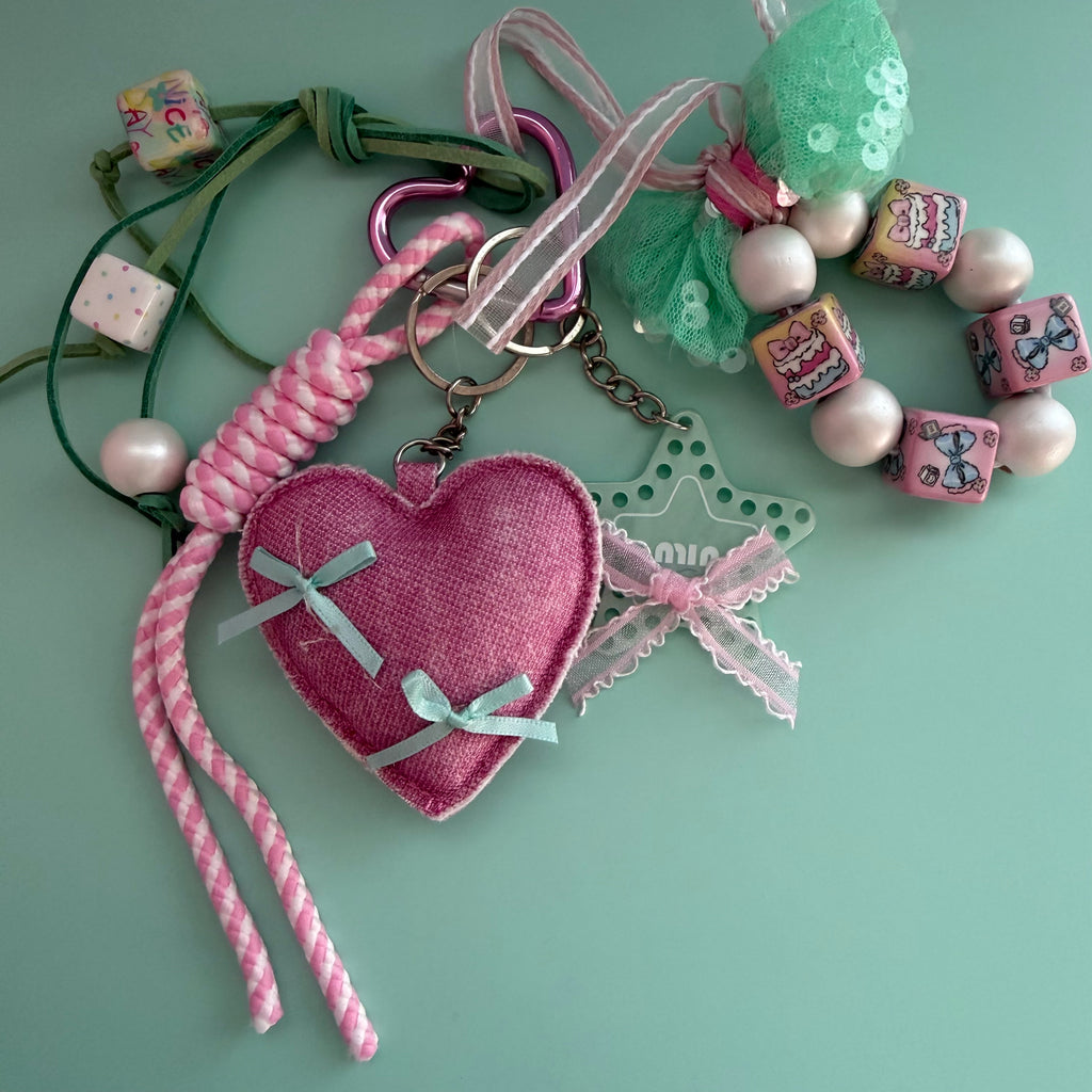 PINK HEART CANDY KEYCHAIN | BAG CHARM