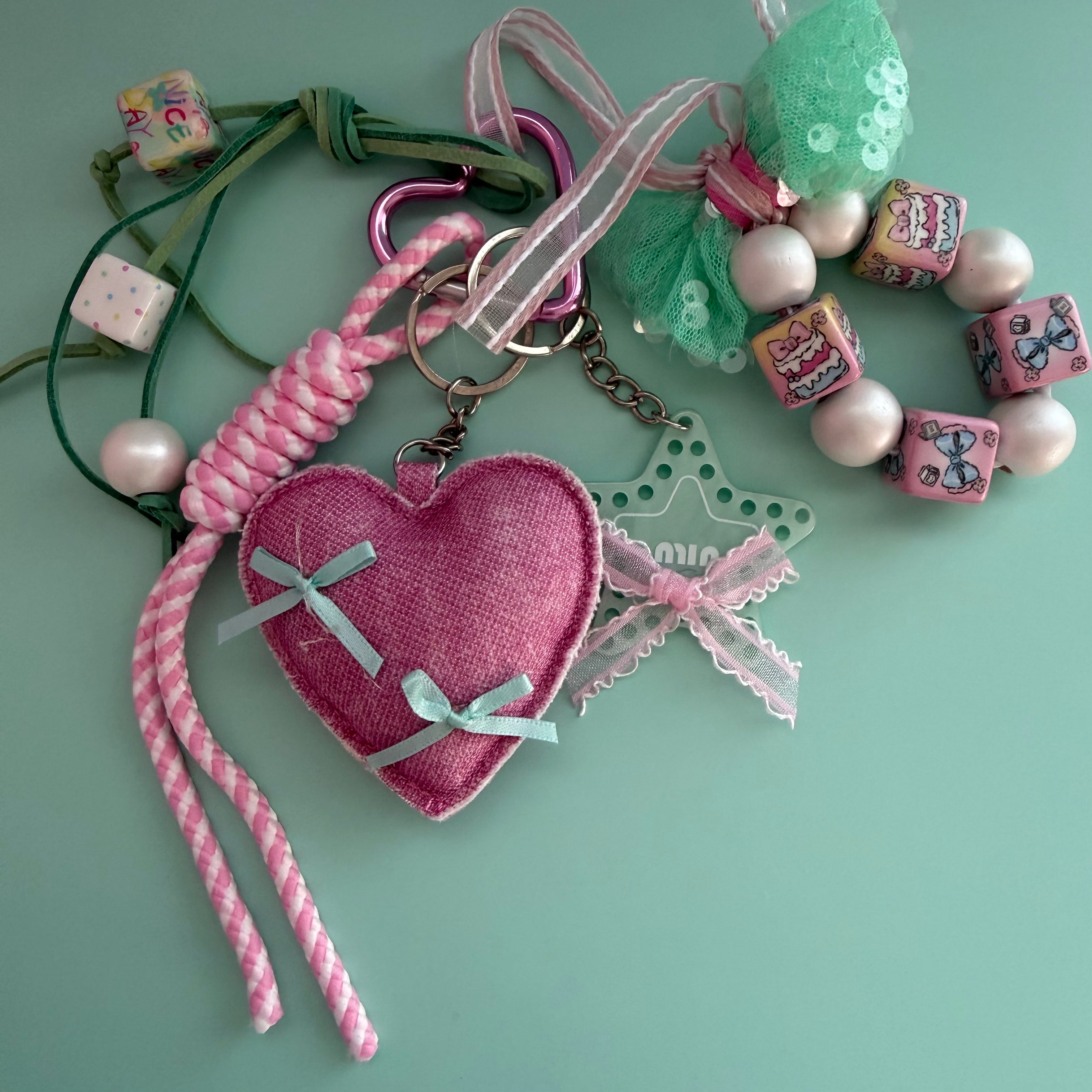 PINK HEART CANDY KEYCHAIN | BAG CHARM