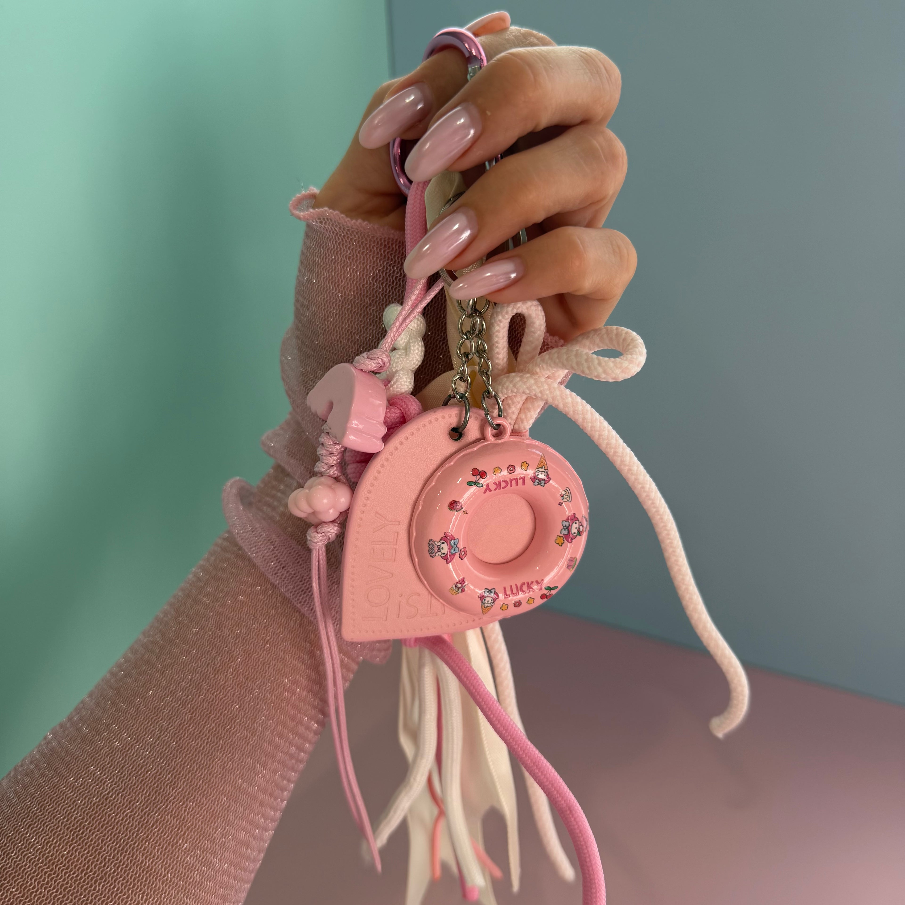 PINK LUCKY TAPE KEYCHAIN | BAG CHARM