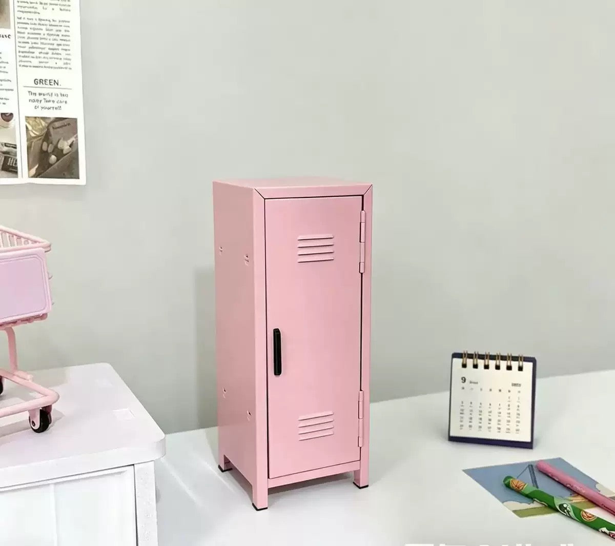 Mini School Locker Desktop Organizer with Lock & Keys