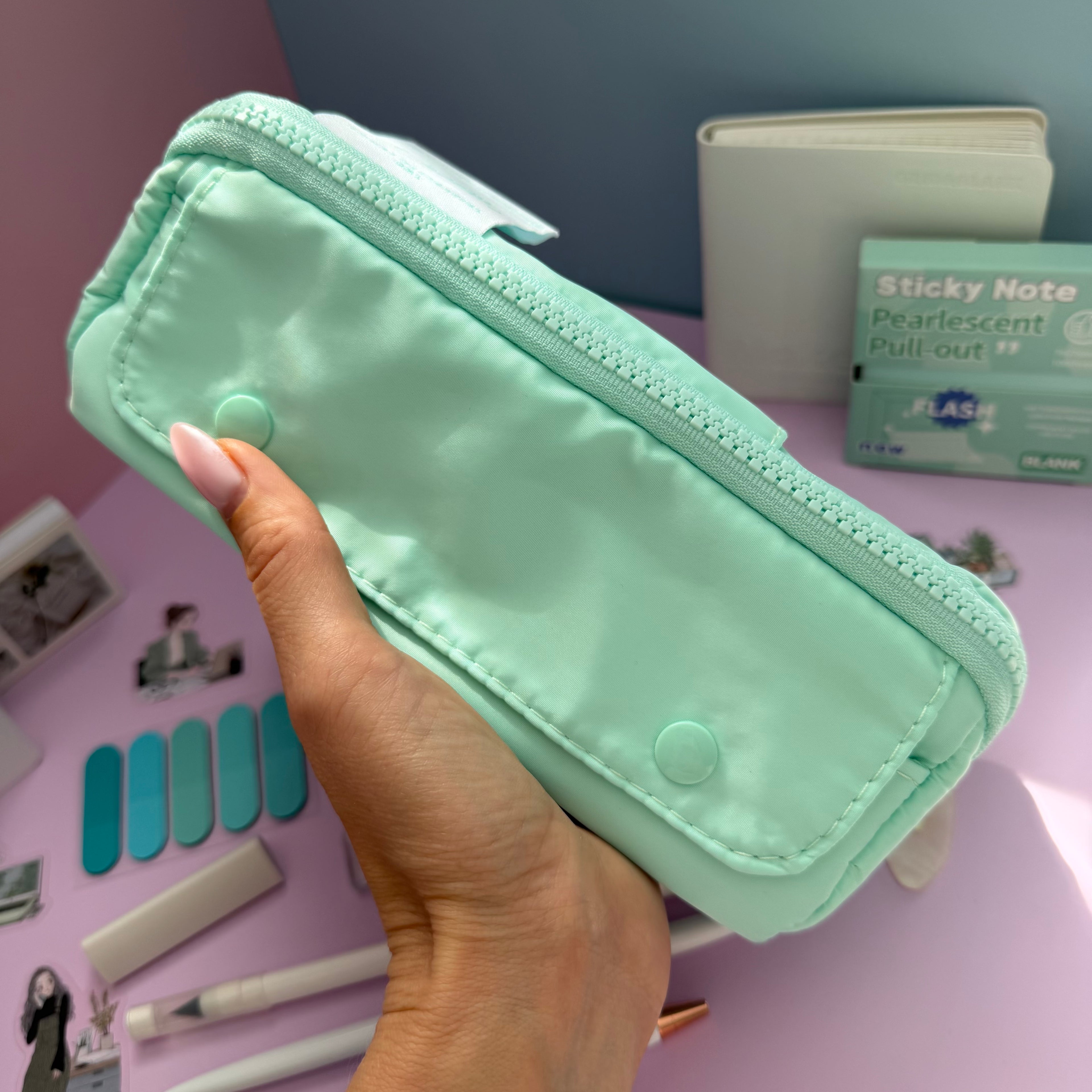 MINT ZIP & GO STATIONERY SET | ALL-IN-ONE PENCIL POUCH BUNDLE | CUTE MINT SCHOOL SUPPLY KIT