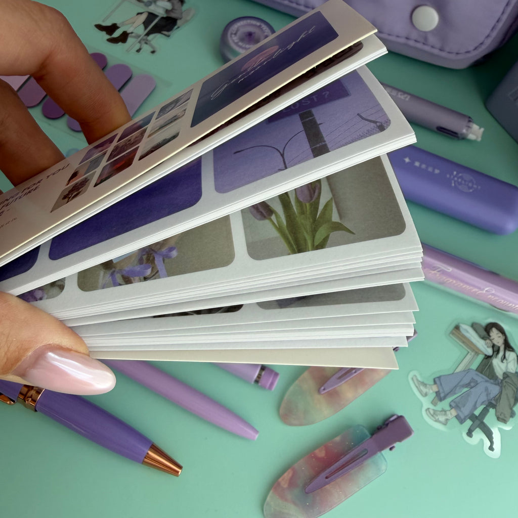 LAVENDER ZIP & GO STATIONERY SET | ALL-IN-ONE PENCIL POUCH BUNDLE | CUTE LAVENDER SCHOOL SUPPLY KIT