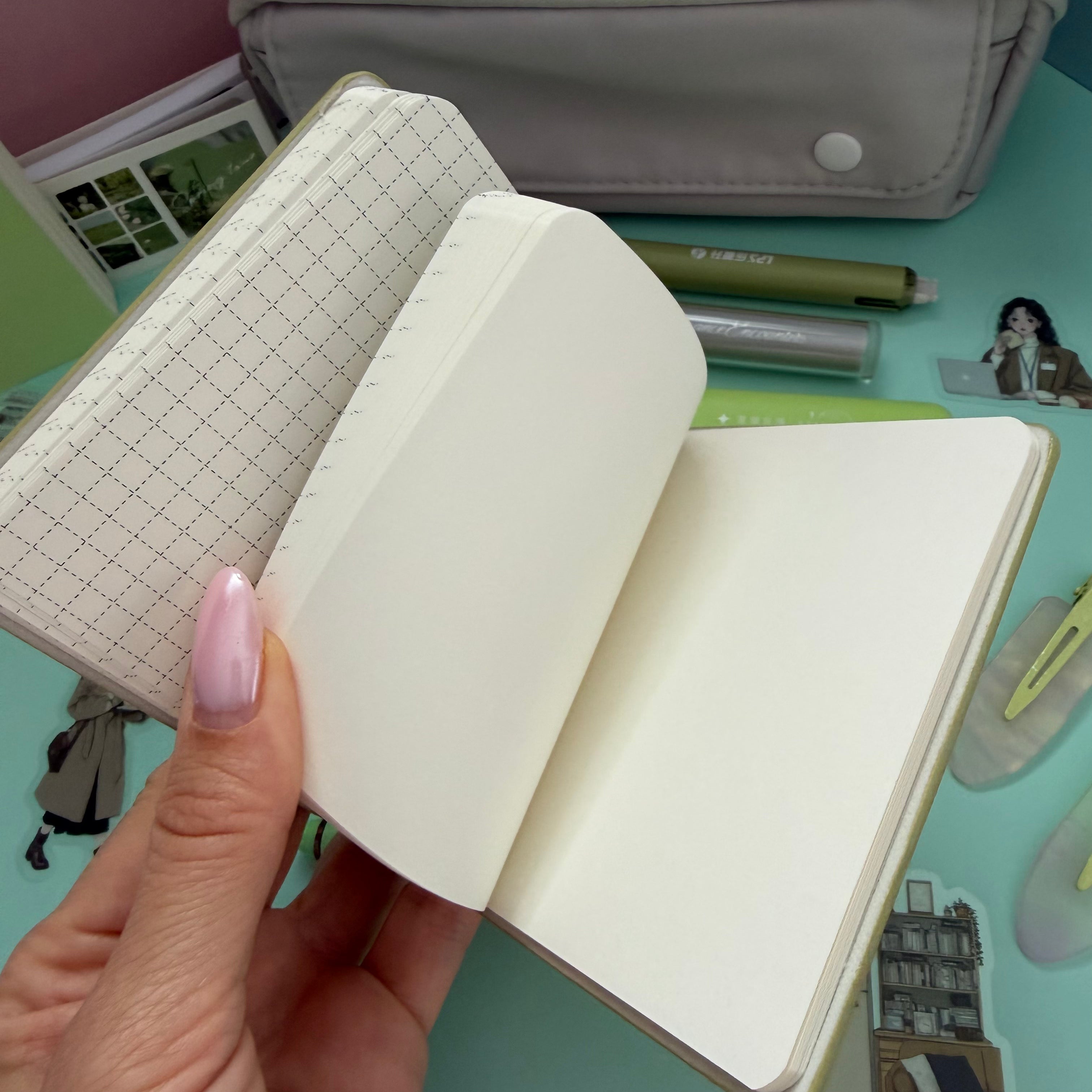 GREEN ZIP & GO STATIONERY SET | ALL-IN-ONE PENCIL POUCH BUNDLE | CUTE GREEN SCHOOL SUPPLY KIT