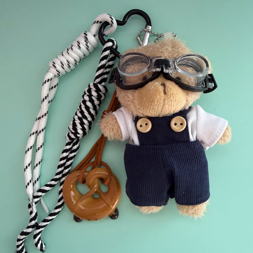 BLUE PILOT TEDDY KEYCHAIN | BAG CHARM