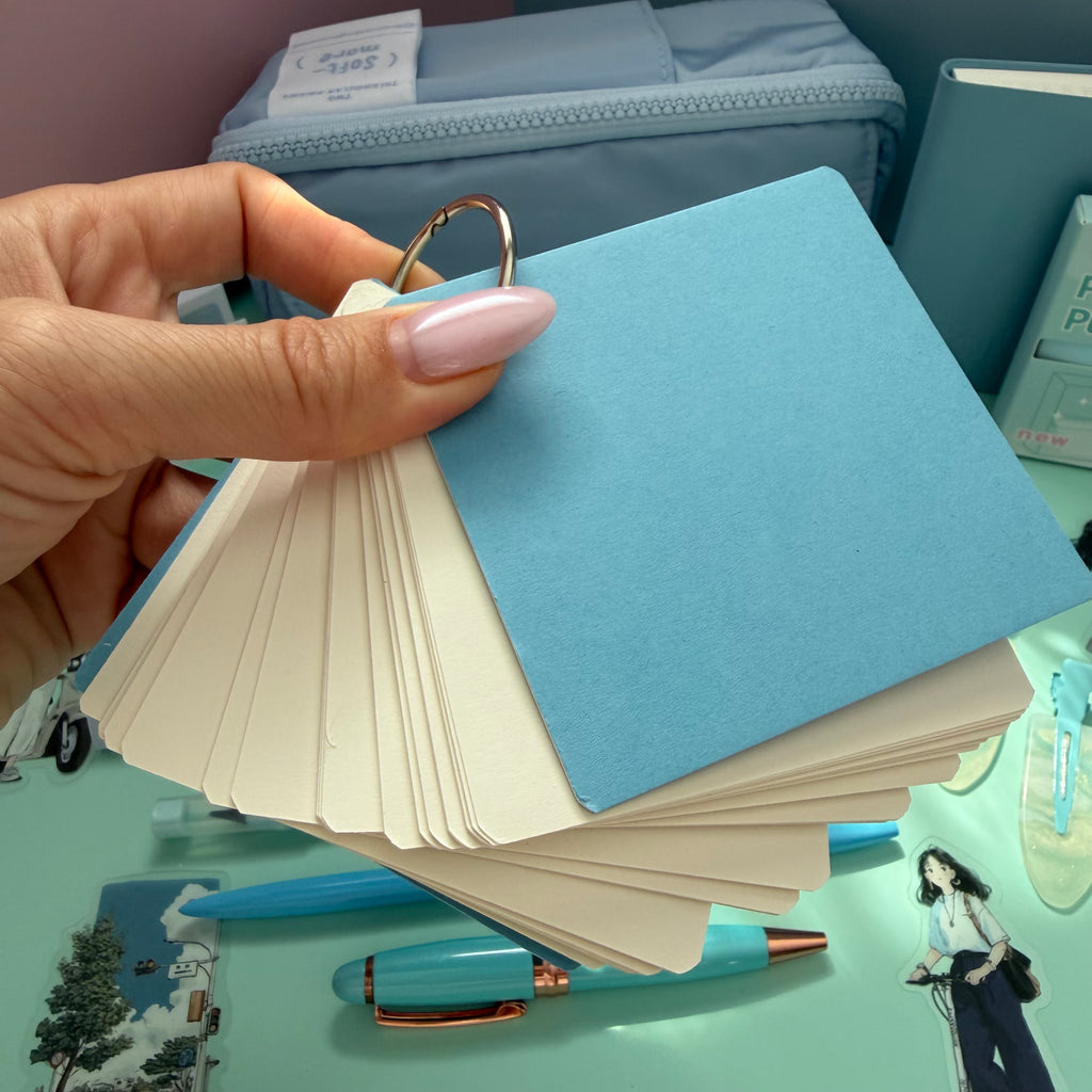 BLUE ZIP & GO STATIONERY SET | ALL-IN-ONE PENCIL POUCH BUNDLE | CUTE BLUE SCHOOL SUPPLY KIT