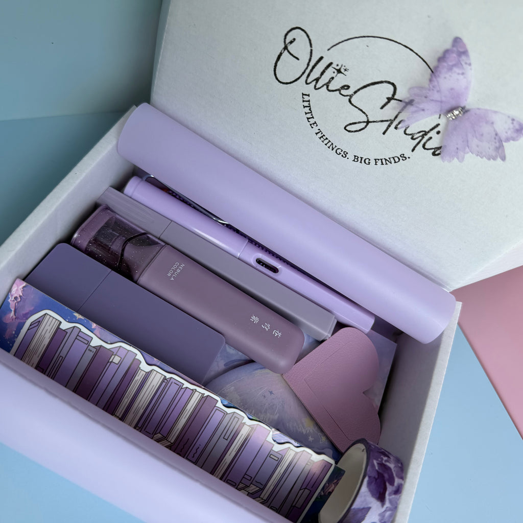 ESSENTIAL STATIONERY SET – LAVENDER ASH | STATIONERY GIFT SET FOR HER | SOFT BOOKISH DESK ESSENTIALS