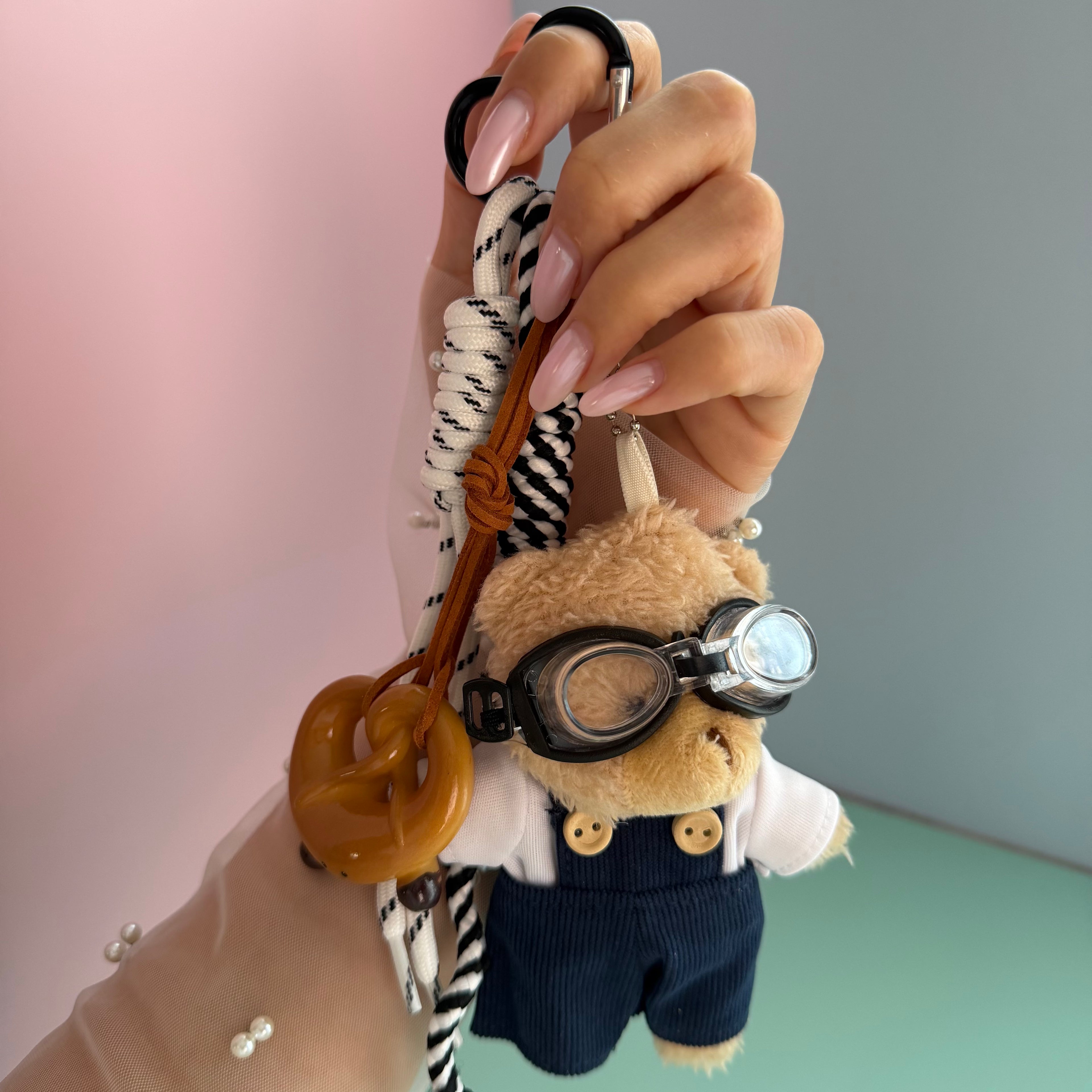 BLUE PILOT TEDDY KEYCHAIN | BAG CHARM