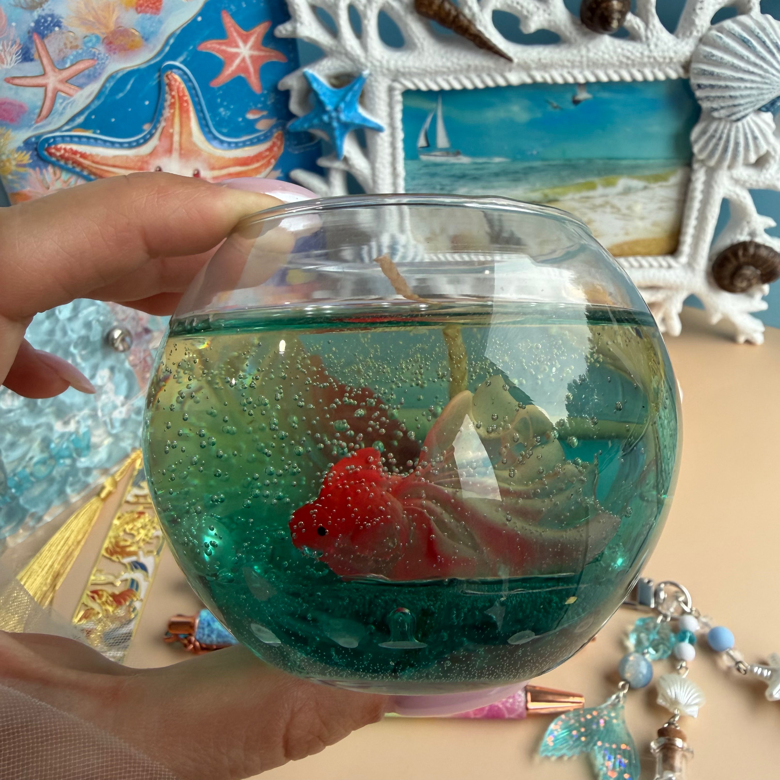 GOLDFISH AQUARIUM GIFT SET / UNDER THE SEA STATIONERY BUNDLE / OCEAN DESK SET