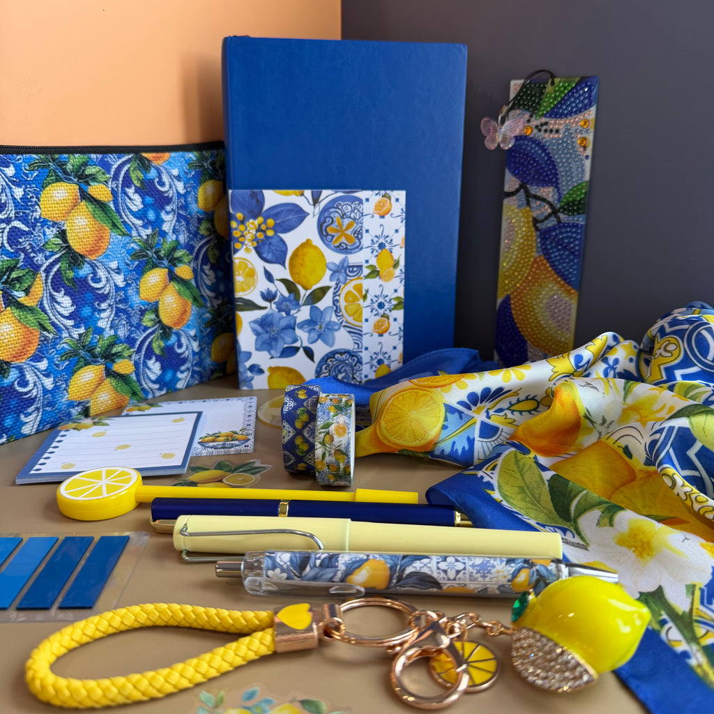 AMALFI LEMON STATIONERY GIFT SET | LEMON COAST GIFT SET FOR HER | ITALIAN SUMMER STATIONERY SET