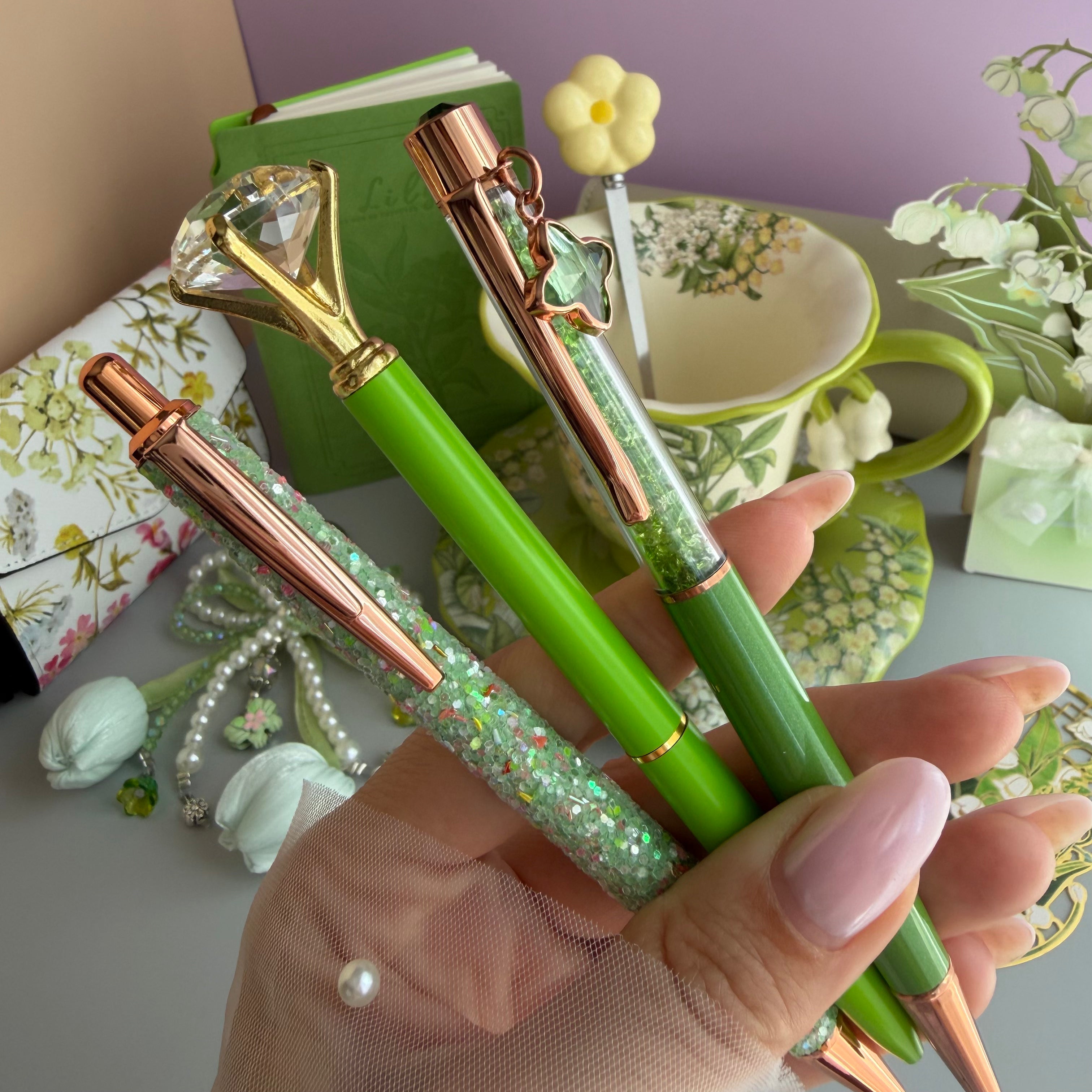 GREEN TEA GARDEN GIFT SET | LILY OF THE VALLEY STATIONERY BUNDLE | FLORAL TEA CUP GIFT SET