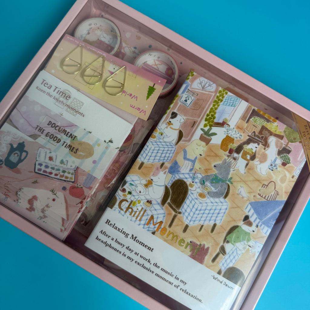 SCRAPBOOK GIFT SET | DIY SCRAPBOOKING JOURNAL KIT | KAWAII STICKERS & WASHI TAPE SET