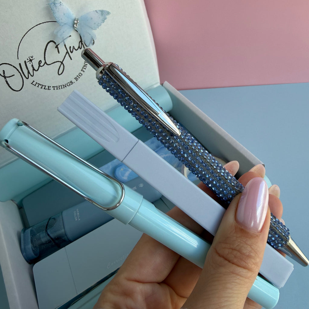 ESSENTIAL STATIONERY SET - BLUE HAZE | STATIONERY GIFT SET FOR HER | COOL & AIRY DESK ESSENTIALS