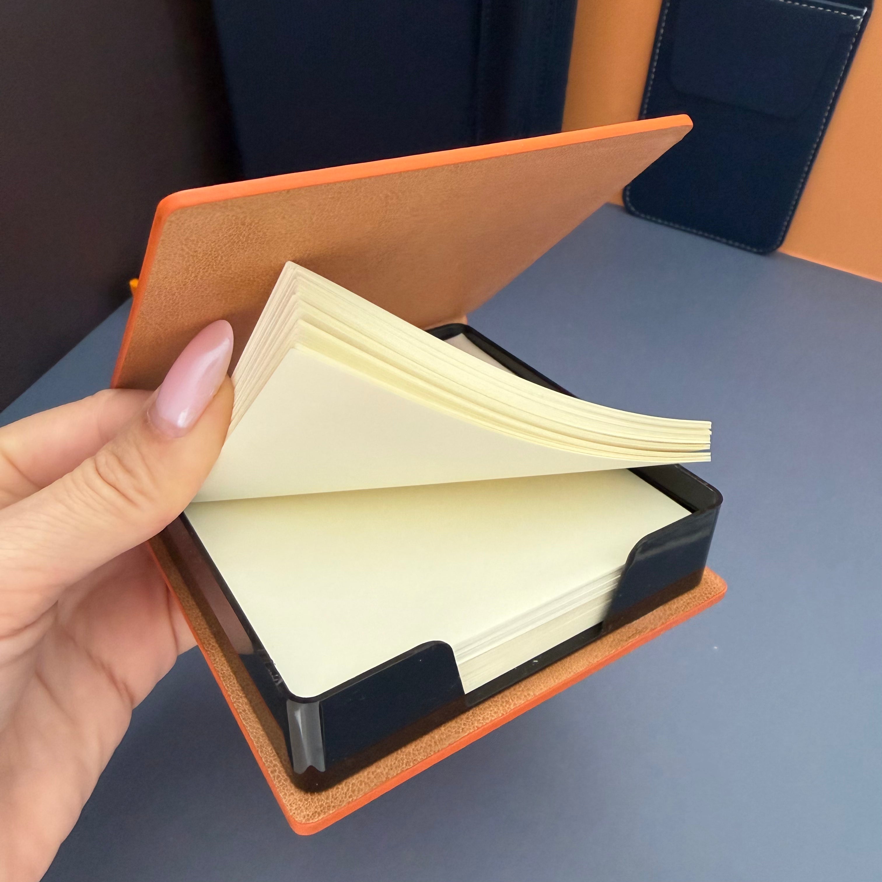 NAVY ORANGE STUDY & WORK STATIONERY SET | COLLEGE DESK BUNDLE | UNISEX OFFICE GIFT SET