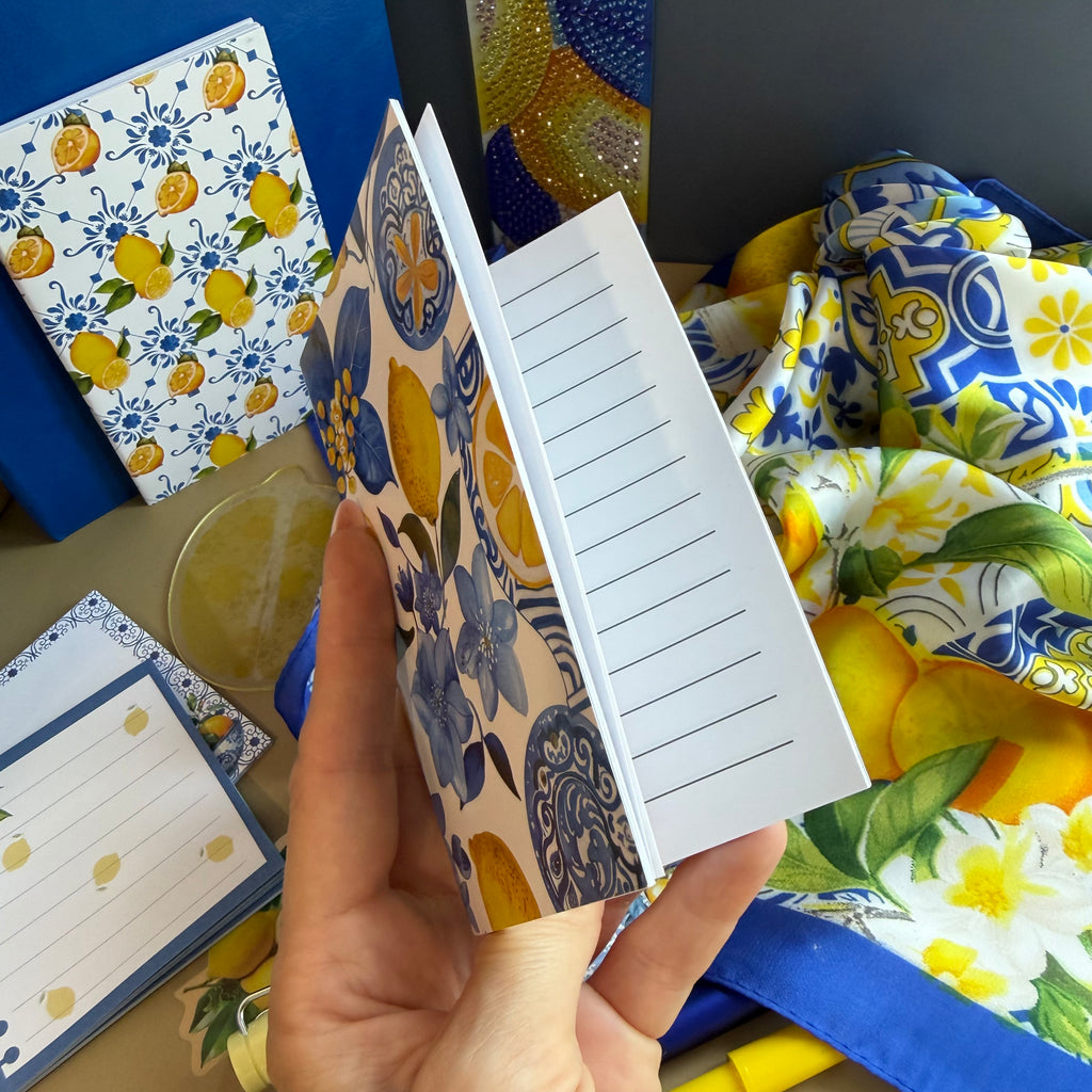 AMALFI LEMON STATIONERY GIFT SET | LEMON COAST GIFT SET FOR HER | ITALIAN SUMMER STATIONERY SET