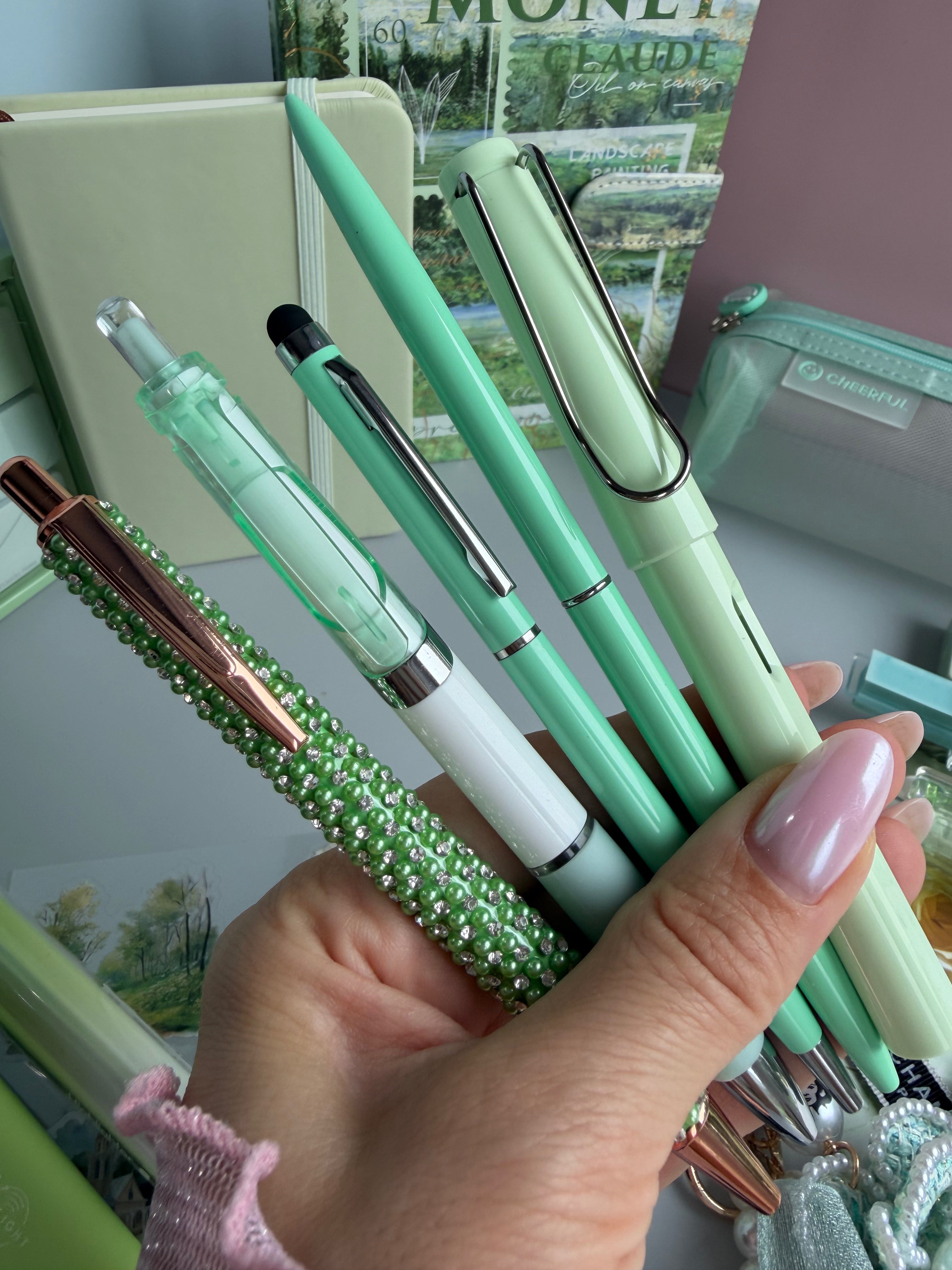 MONET GREEN BLOOM | GREEN ART STATIONERY BUNDLE | IMPRESSIONIST INSPIRED