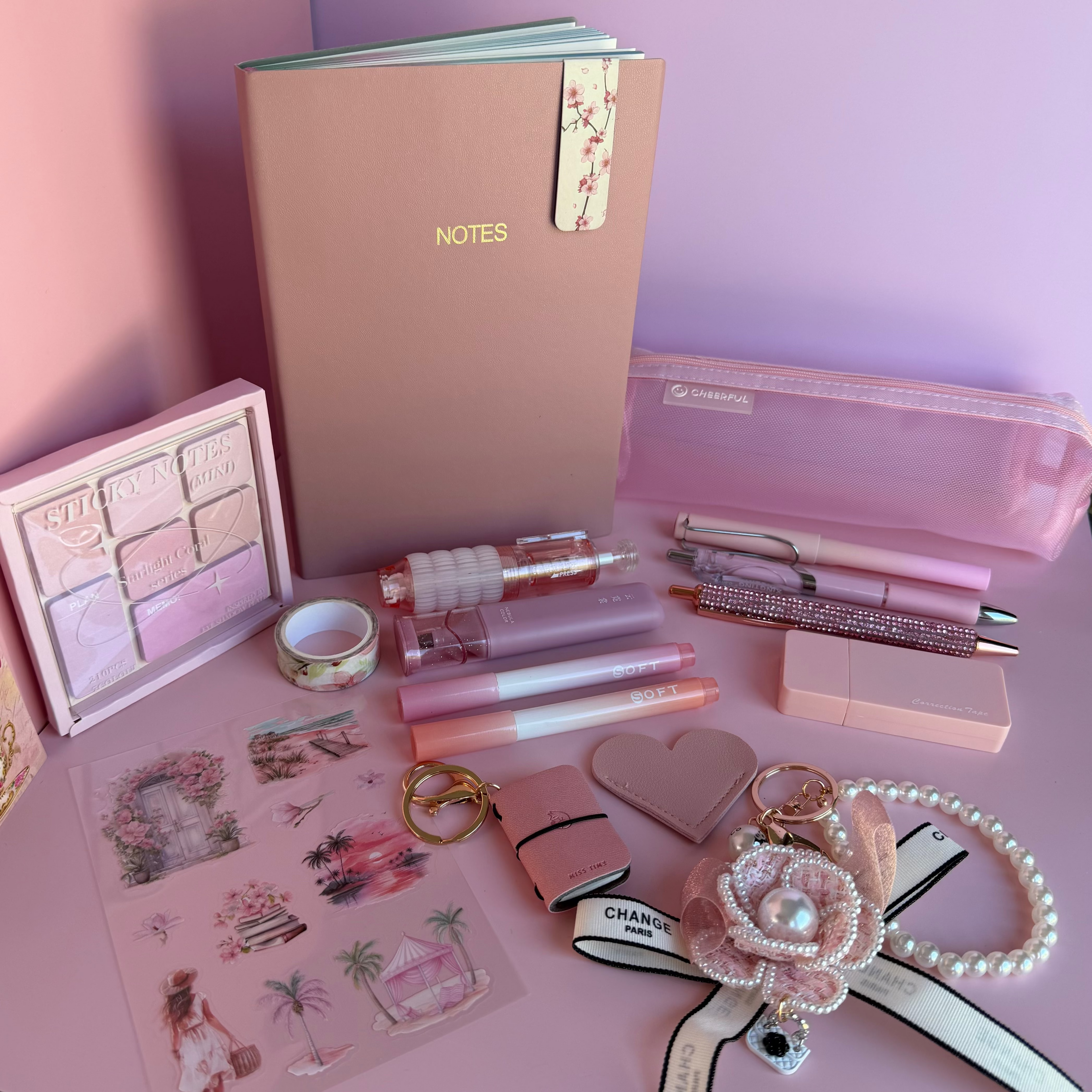 SIGNATURE STATIONERY SET - PINK BLOOM |STATIONERY GIFT SET FOR HER | AESTHETIC & BOOKISH DESK ESSENTIALS