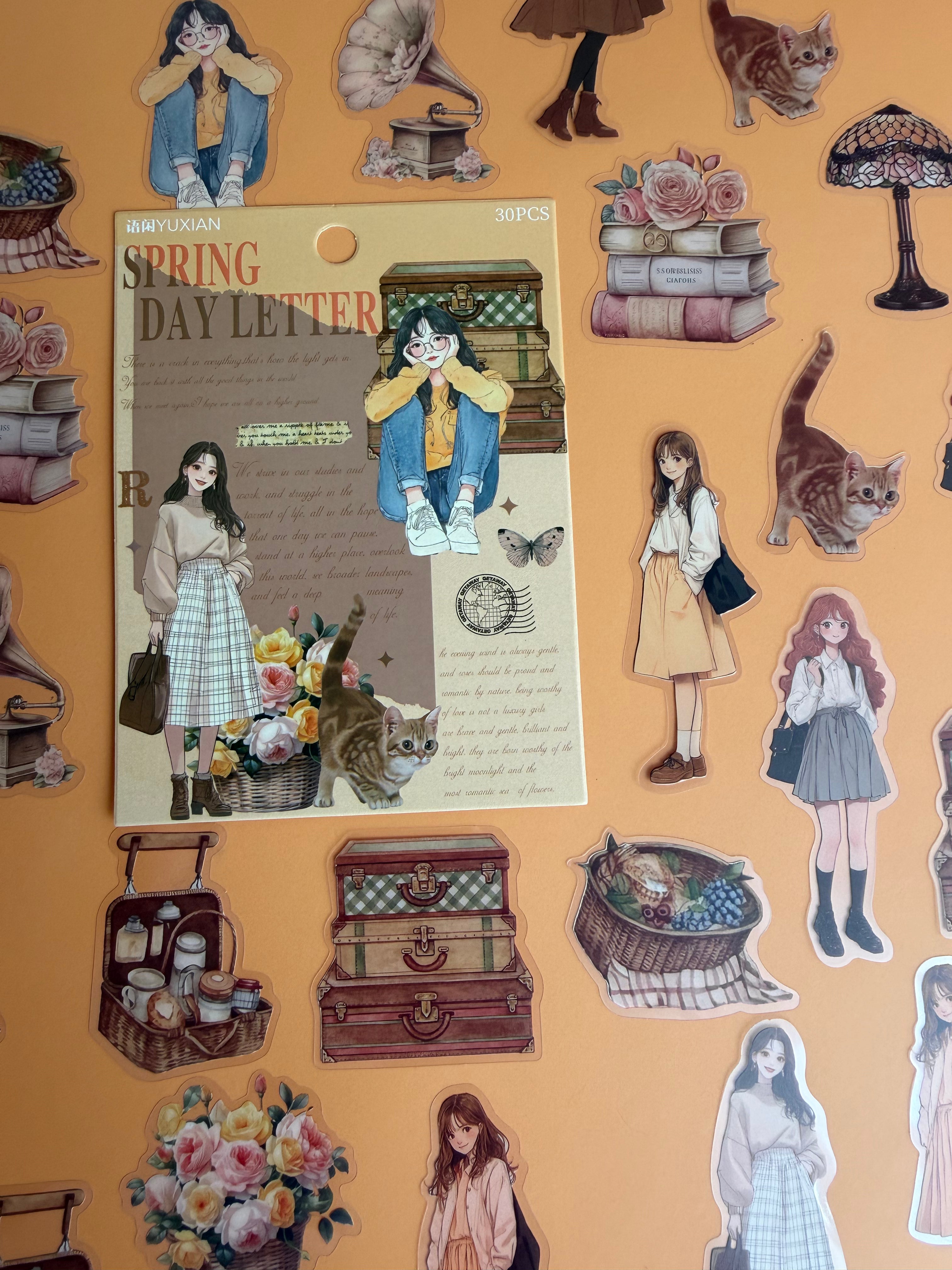 SPRING DAY LETTER | AESTHETIC PET JOURNAL STICKERSSPRING DAY LETTER | AESTHETIC PET JOURNAL STICKERS
