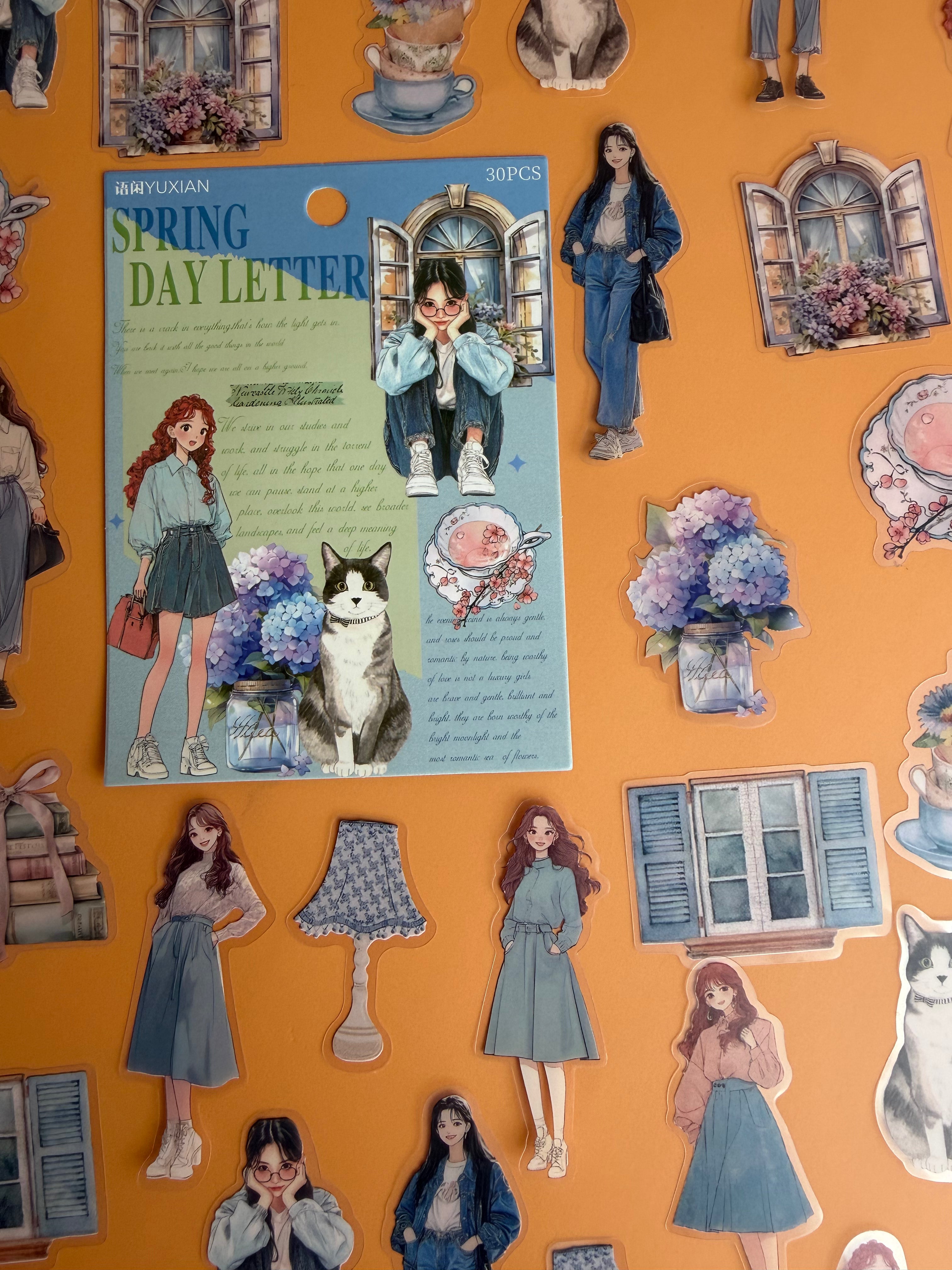 SPRING DAY LETTER | AESTHETIC PET JOURNAL STICKERSSPRING DAY LETTER | AESTHETIC PET JOURNAL STICKERS
