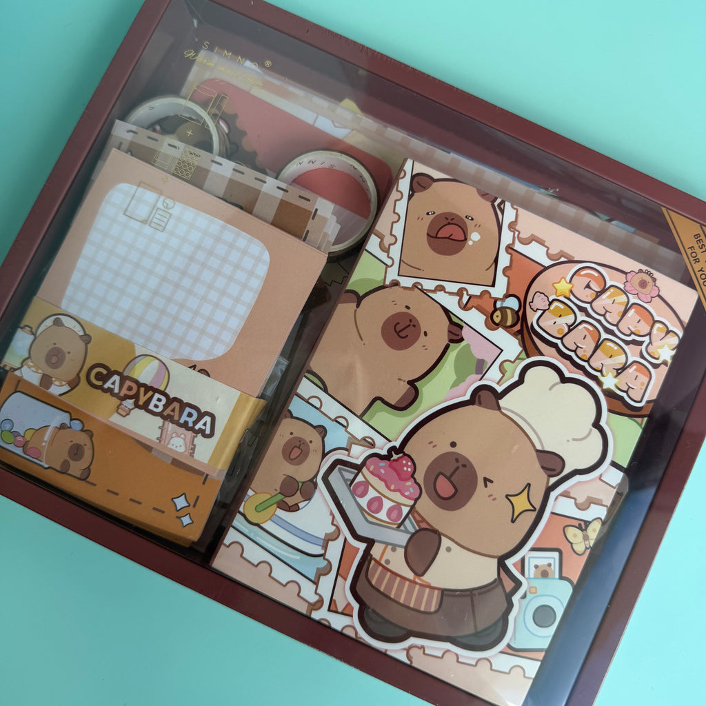 SCRAPBOOK GIFT SET | DIY SCRAPBOOKING JOURNAL KIT | KAWAII STICKERS & WASHI TAPE SET
