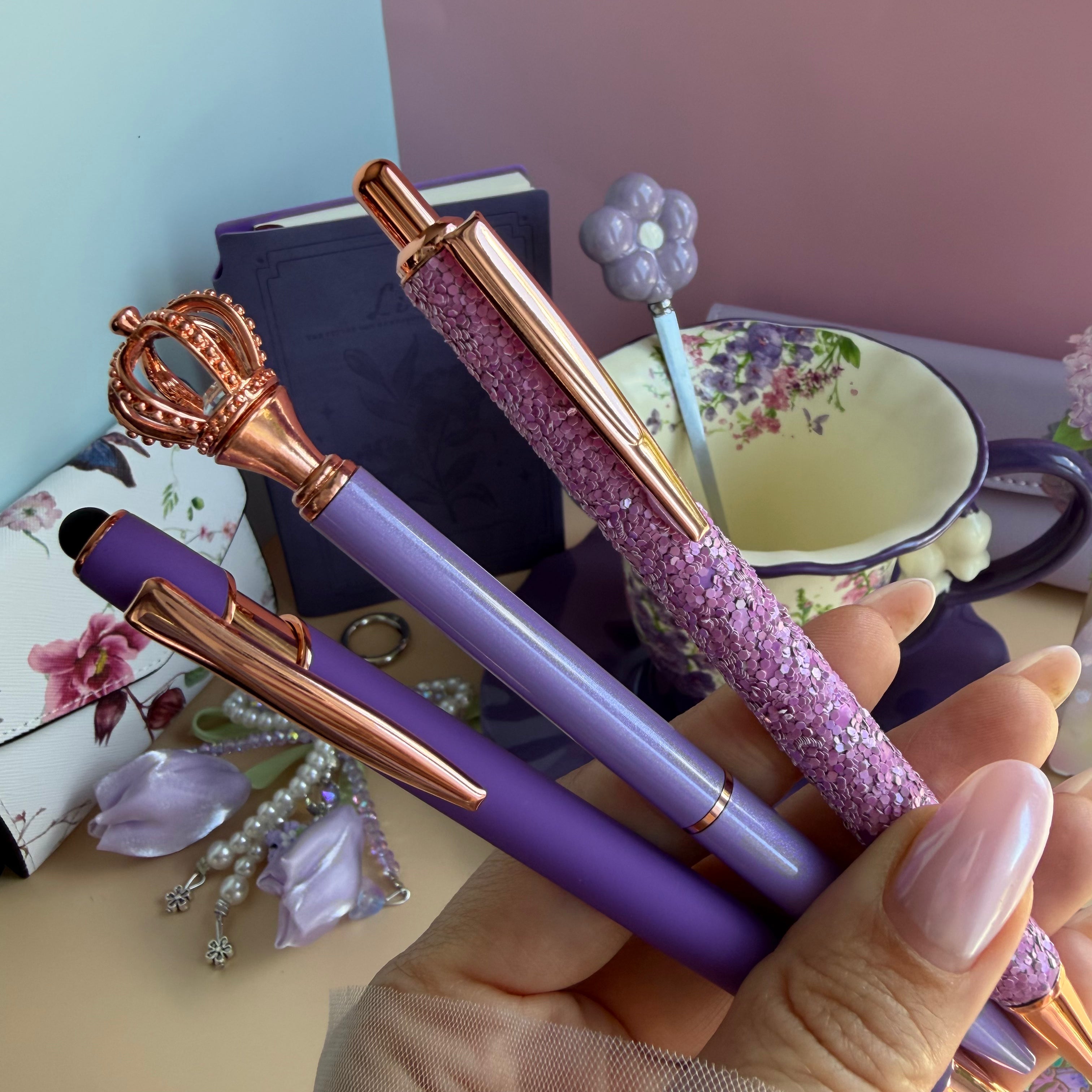 PURPLE TEA GARDEN GIFT SET | LAVENDER BLOOM STATIONERY BUNDLE | FLORAL TEA CUP GIFT SET