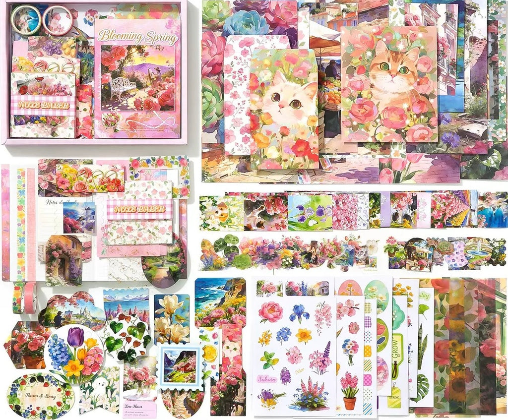 SCRAPBOOK GIFT SET | DIY SCRAPBOOKING JOURNAL KIT | KAWAII STICKERS & WASHI TAPE SET