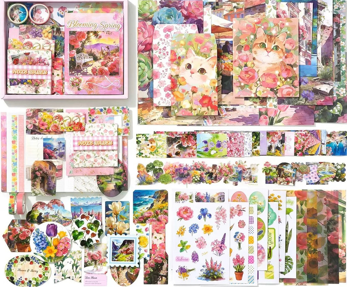 SCRAPBOOK GIFT SET | DIY SCRAPBOOKING JOURNAL KIT | KAWAII STICKERS & WASHI TAPE SET