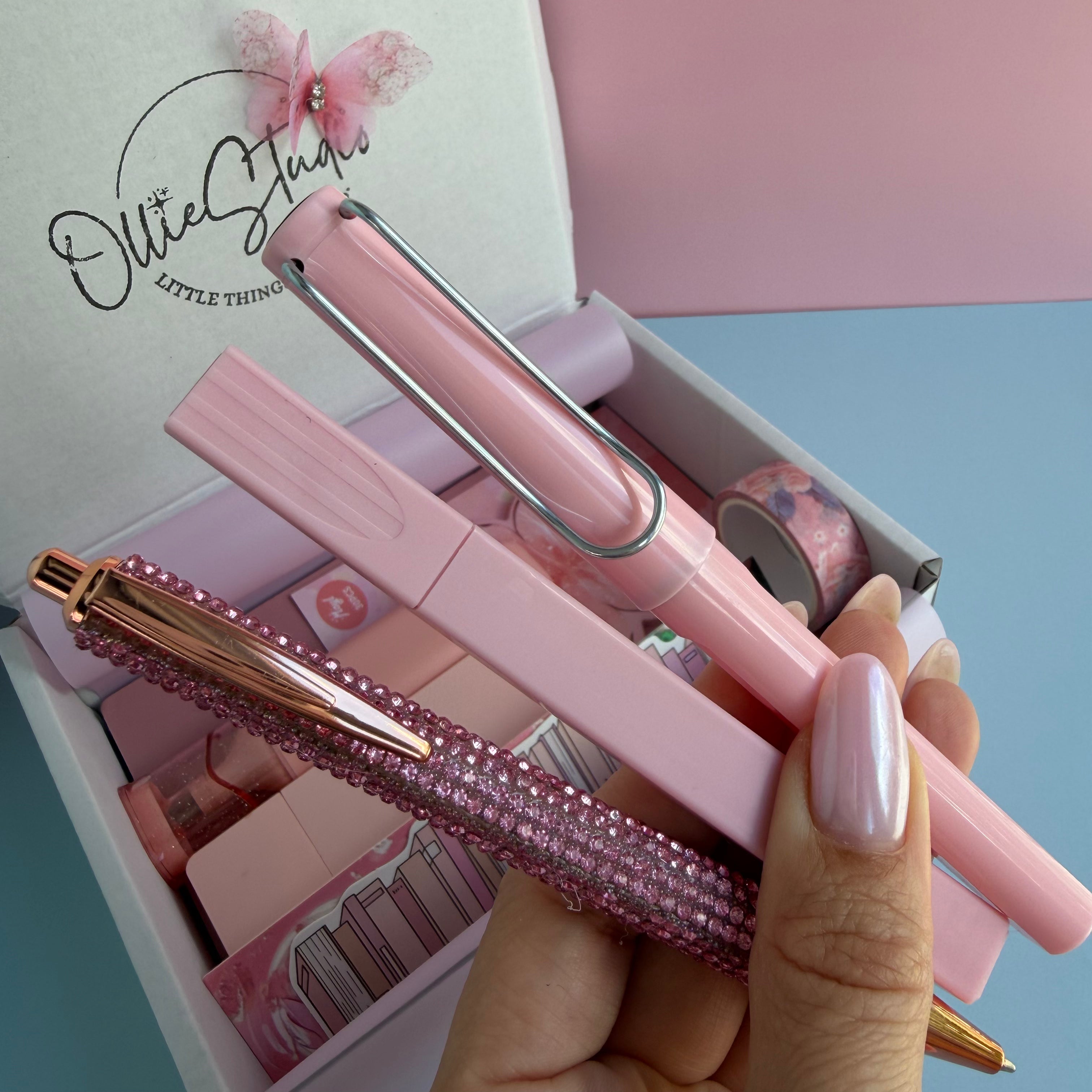 ESSENTIAL STATIONERY SET – PINK POWDER | STATIONERY GIFT SET FOR HER | DELICATE EVERYDAY DESK FAVORITES