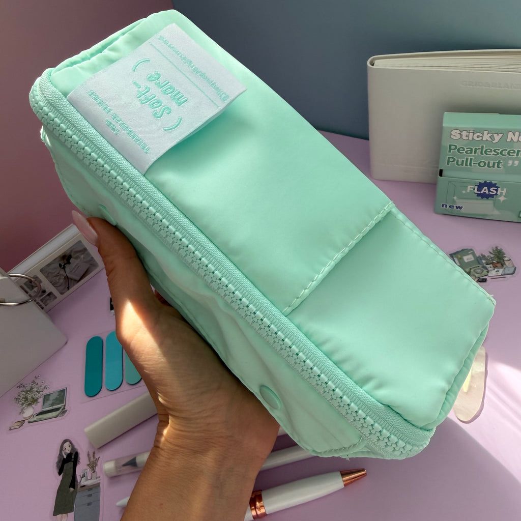 MINT ZIP & GO STATIONERY SET | ALL-IN-ONE PENCIL POUCH BUNDLE | CUTE MINT SCHOOL SUPPLY KIT
