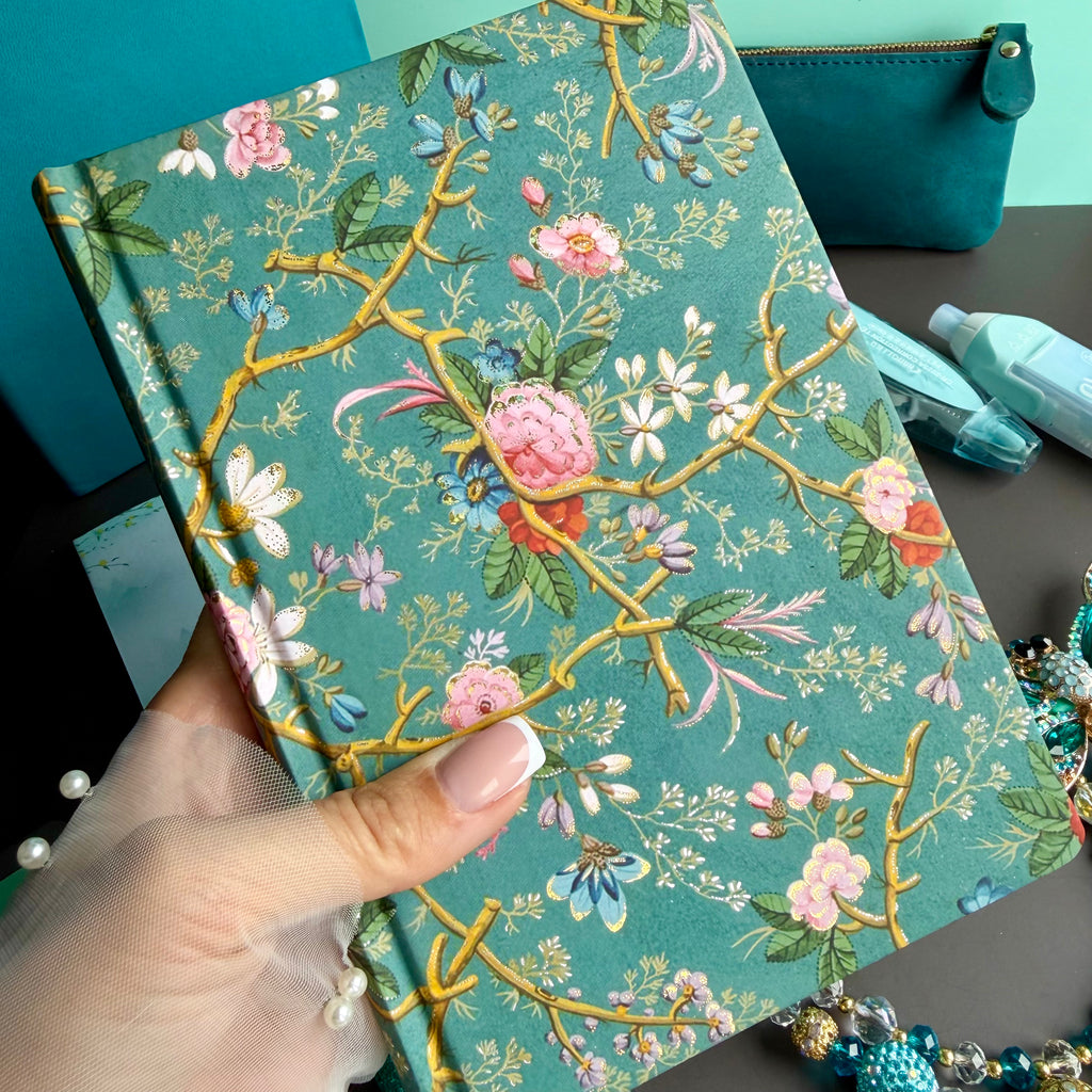 TEAL DRAGONFLY GARDEN STATIONERY GIFT SET / TEAL & GOLD JOURNALING SET FOR HER / DRAGONFLY GARDEN STATIONERY BUNDLE