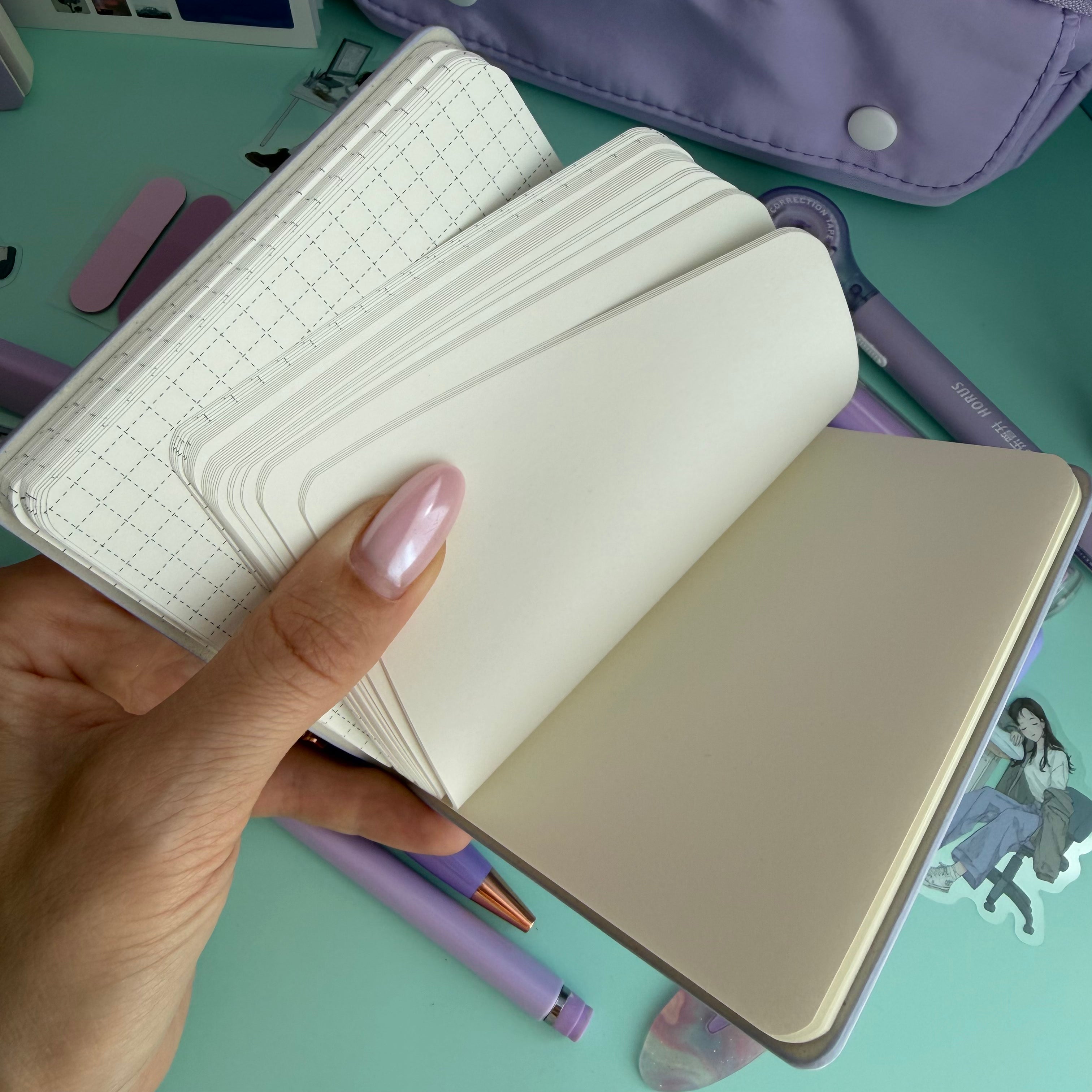LAVENDER ZIP & GO STATIONERY SET | ALL-IN-ONE PENCIL POUCH BUNDLE | CUTE LAVENDER SCHOOL SUPPLY KIT