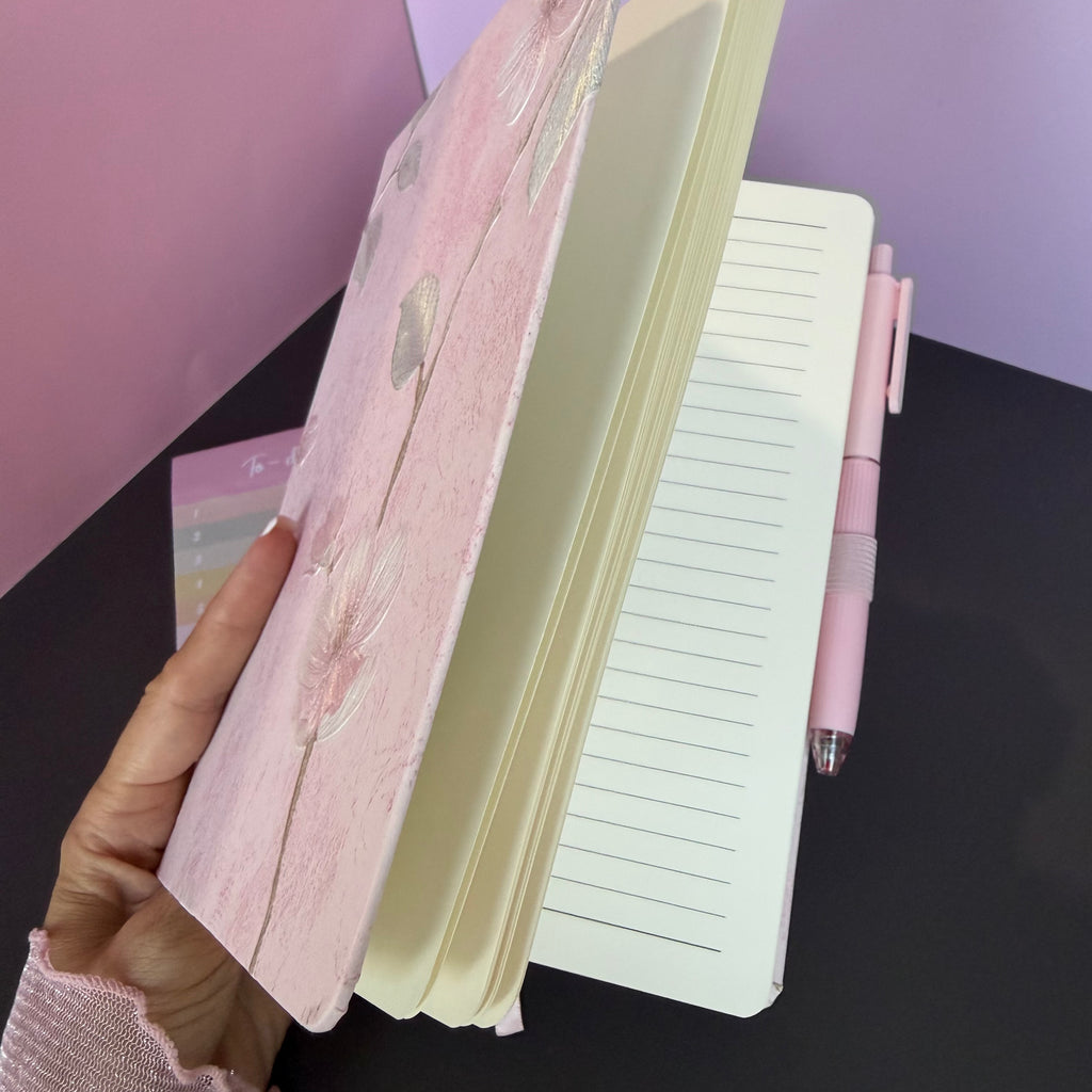 PINK BLOSSOM MINI STATIONERY SET / FLORAL JOURNAL GIFT SET / DESK ESSENTIALS BUNDLE