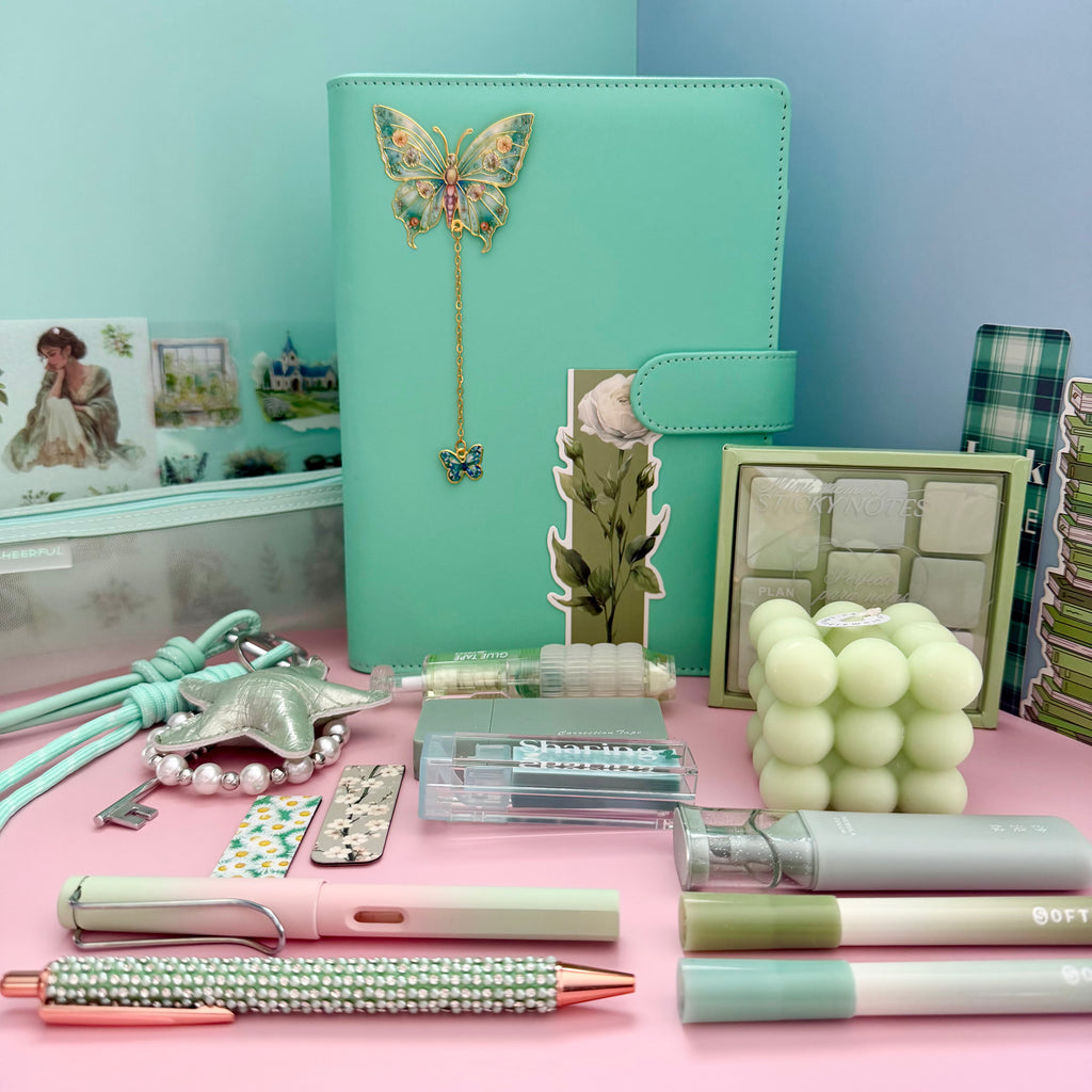 PREMIUM STATIONARY SET - MINT WHISPER | STATIONERY GIFT SET FOR HER | FRESH & REFINED DESK ESSENTIALS