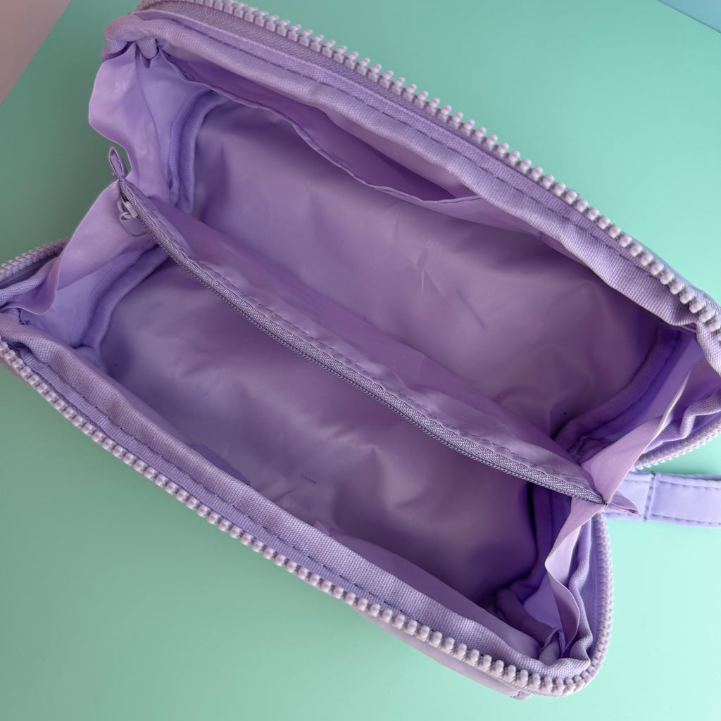 LAVENDER ZIP & GO STATIONERY SET | ALL-IN-ONE PENCIL POUCH BUNDLE | CUTE LAVENDER SCHOOL SUPPLY KIT