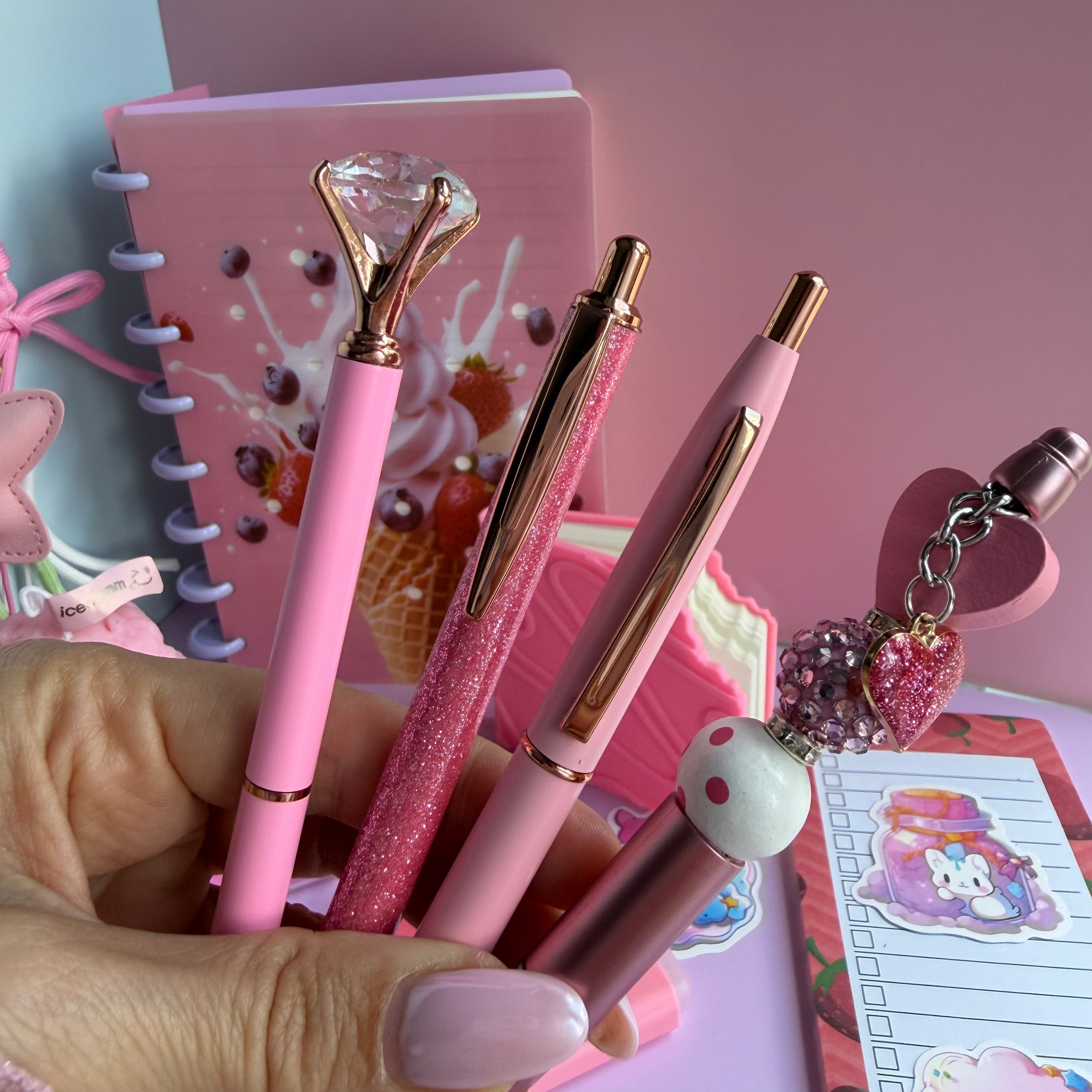 PINK CANDY POP GIFT SET | ICE CREAM STATIONERY BUNDLE | DESSERT THEMED GIFT SET
