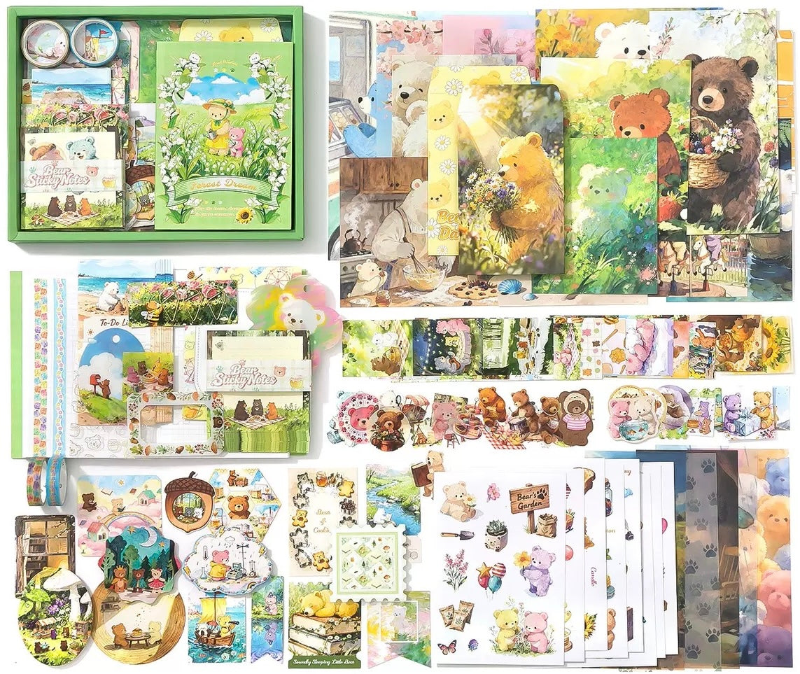 SCRAPBOOK GIFT SET | DIY SCRAPBOOKING JOURNAL KIT | KAWAII STICKERS & WASHI TAPE SET
