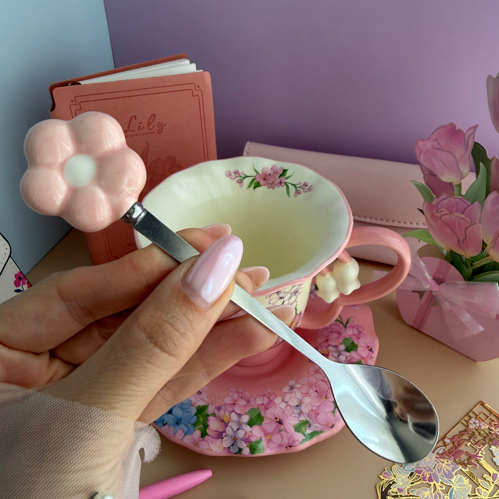 PINK TEA GARDEN GIFT SET | BLUSH BLOSSOM STATIONERY BUNDLE | FLORAL TEA CUP GIFT SET