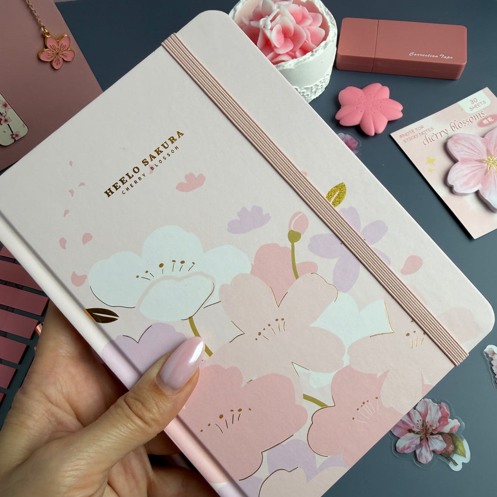 SAKURA BLOOM GIFT SET / CHERRY BLOSSOM STATIONERY BUNDLE / PINK FLORAL DESK SET