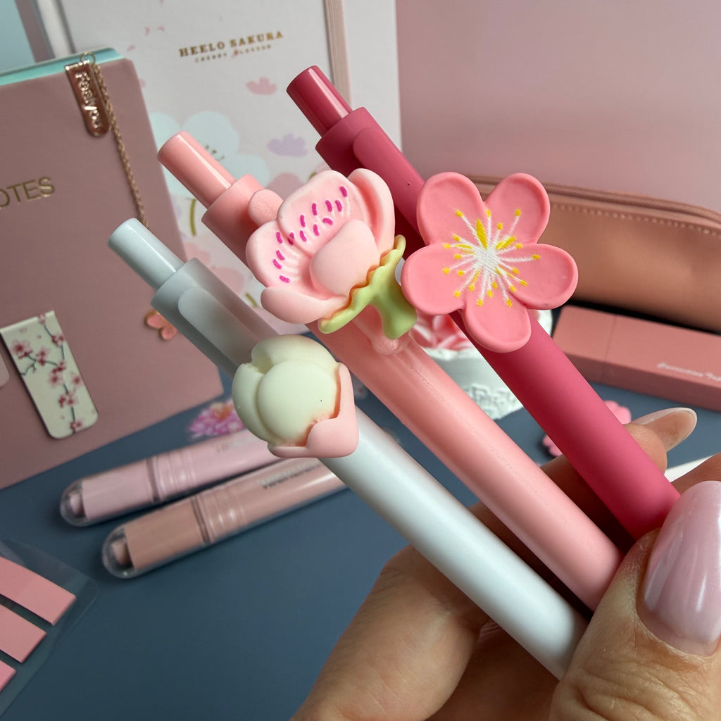 SAKURA BLOOM GIFT SET / CHERRY BLOSSOM STATIONERY BUNDLE / PINK FLORAL DESK SET