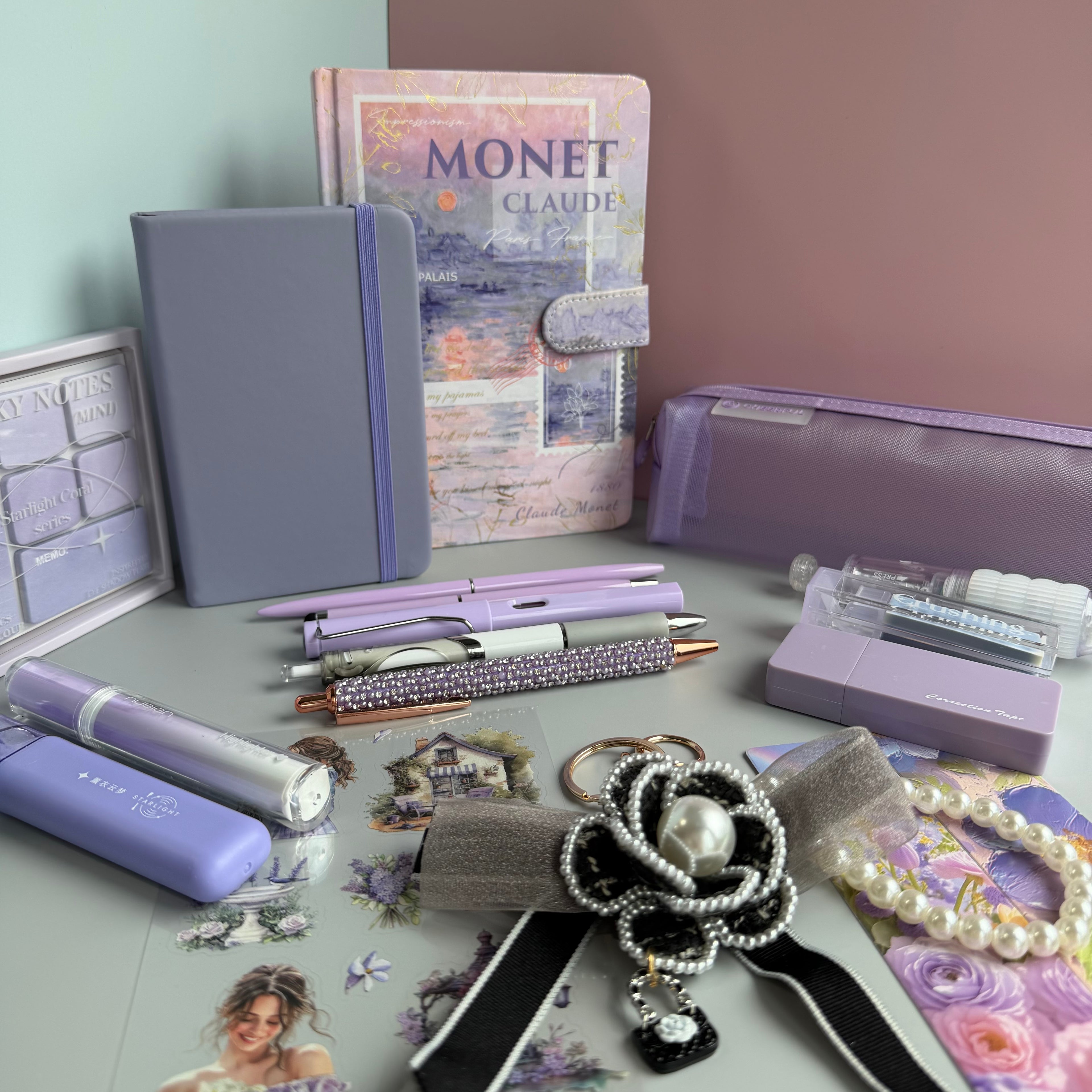 MONET LAVENDER BLOOM | LAVENDER ART STATIONERY BUNDLE | IMPRESSIONIST INSPIRED