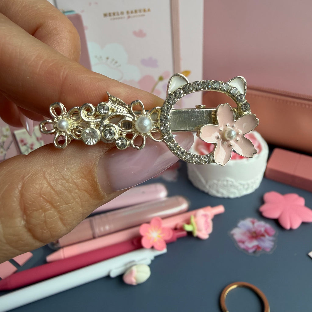 SAKURA BLOOM GIFT SET / CHERRY BLOSSOM STATIONERY BUNDLE / PINK FLORAL DESK SET