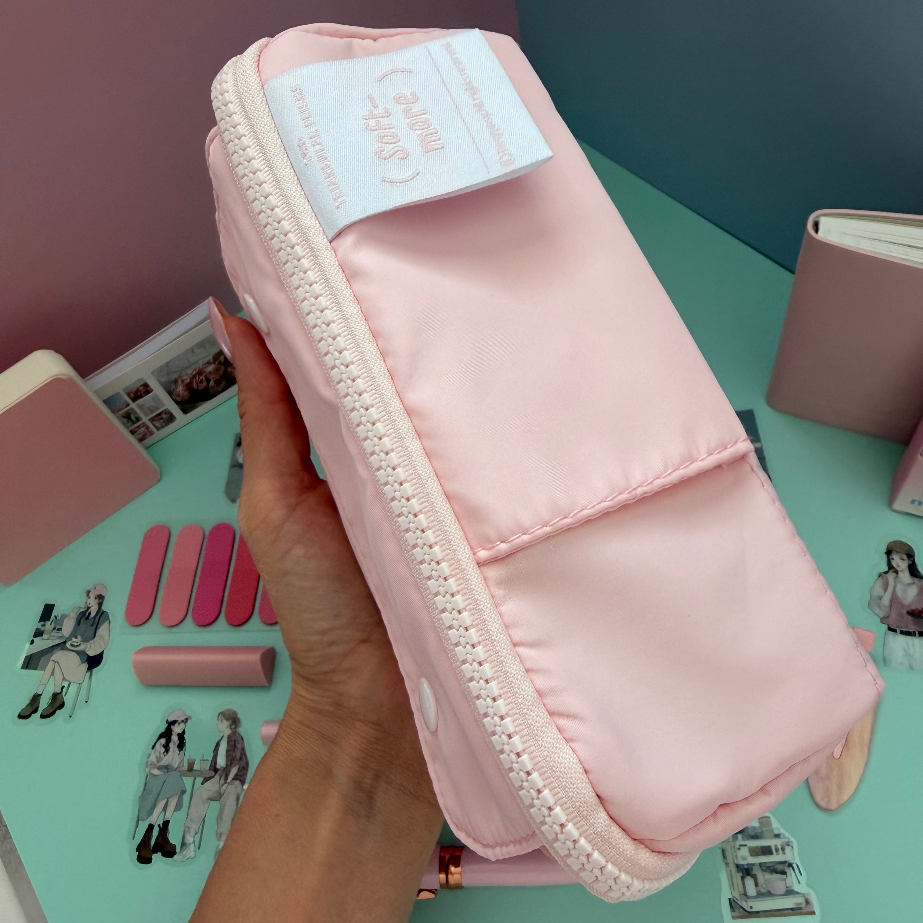 PINK ZIP & GO STATIONERY SET | ALL-IN-ONE PENCIL POUCH BUNDLE | CUTE PINK SCHOOL SUPPLY KIT