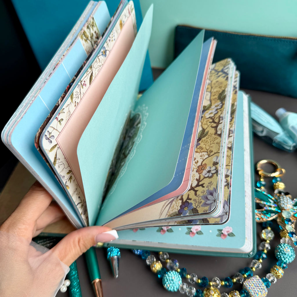 TEAL DRAGONFLY GARDEN STATIONERY GIFT SET / TEAL & GOLD JOURNALING SET FOR HER / DRAGONFLY GARDEN STATIONERY BUNDLE