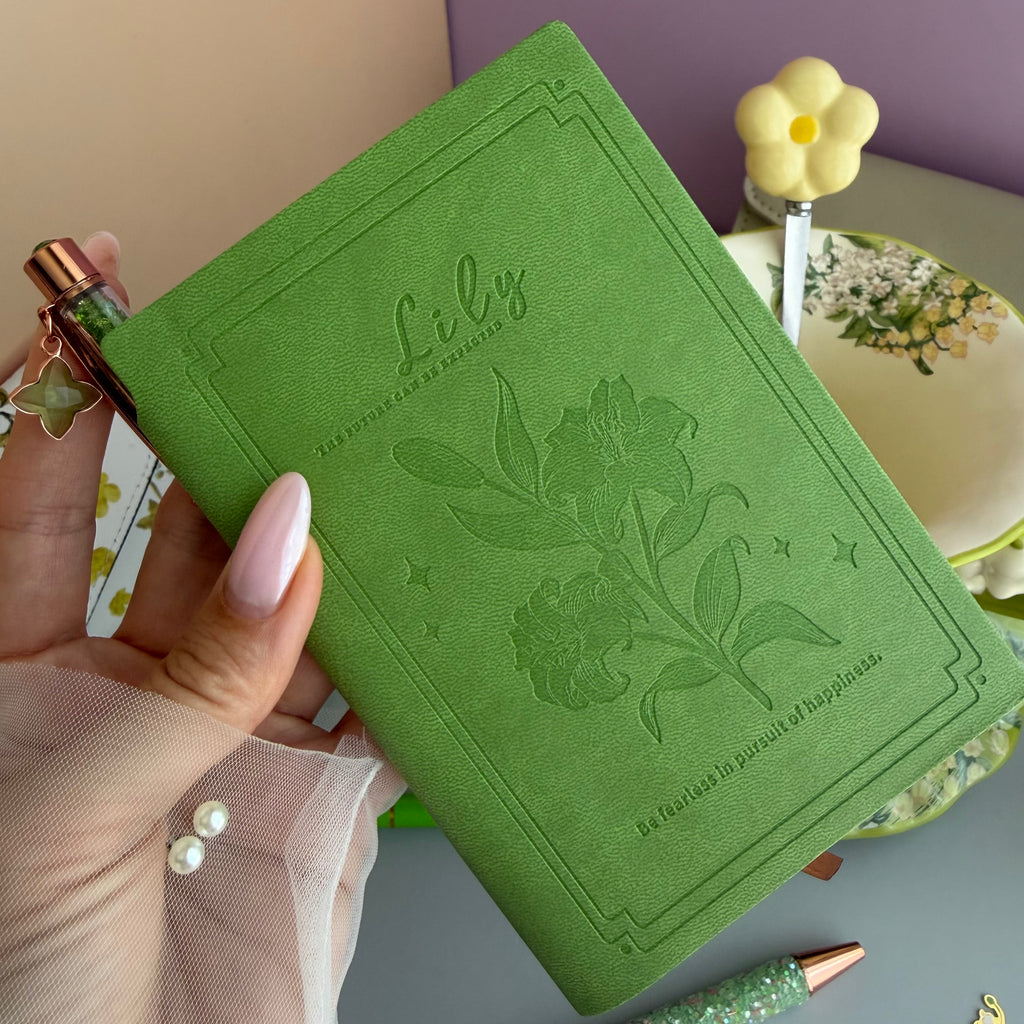 GREEN TEA GARDEN GIFT SET | LILY OF THE VALLEY STATIONERY BUNDLE | FLORAL TEA CUP GIFT SET