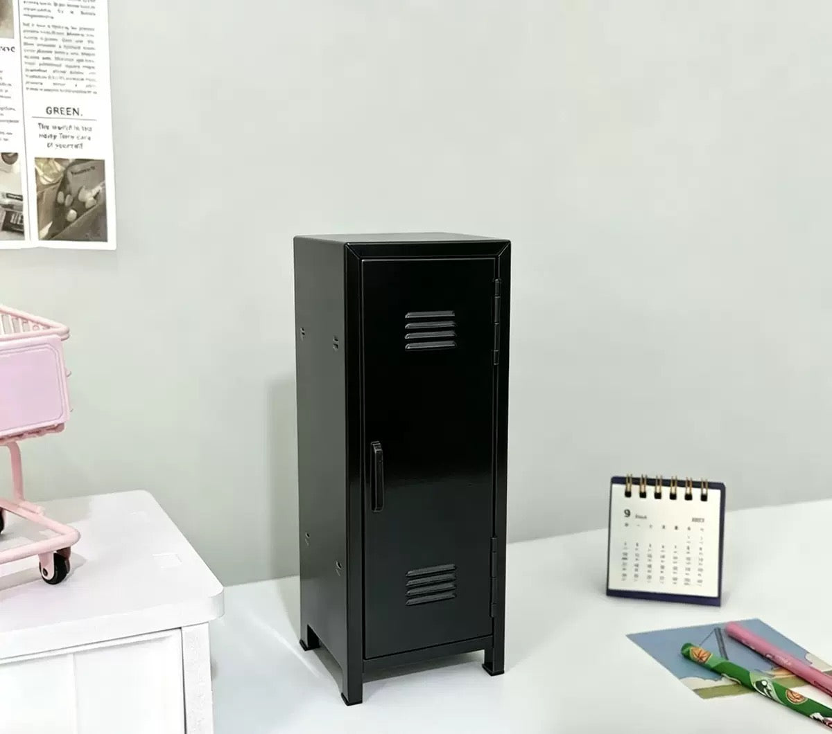 Mini School Locker Desktop Organizer with Lock & Keys